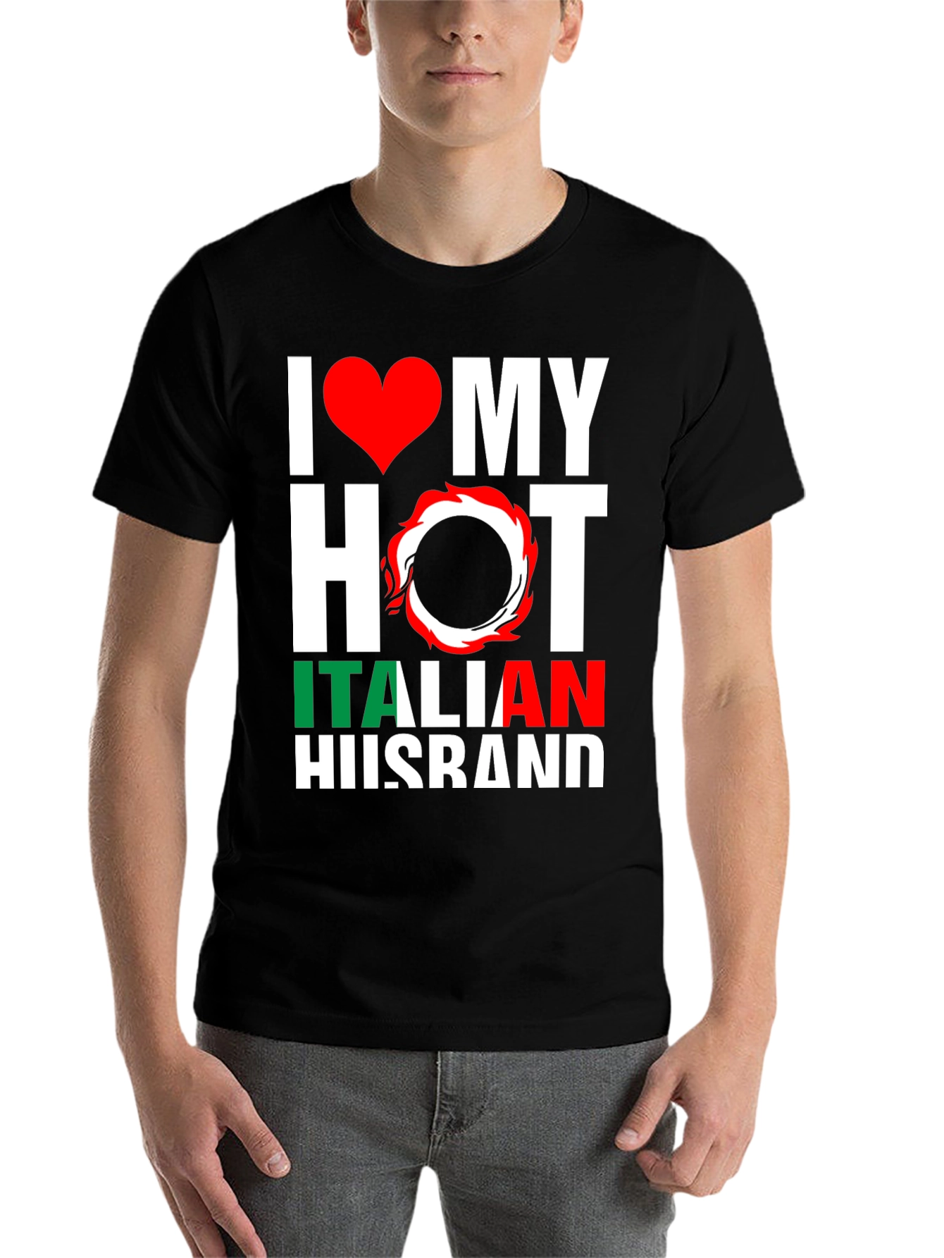 Black I Love My Hot Italian Husband T-Shirt view 7