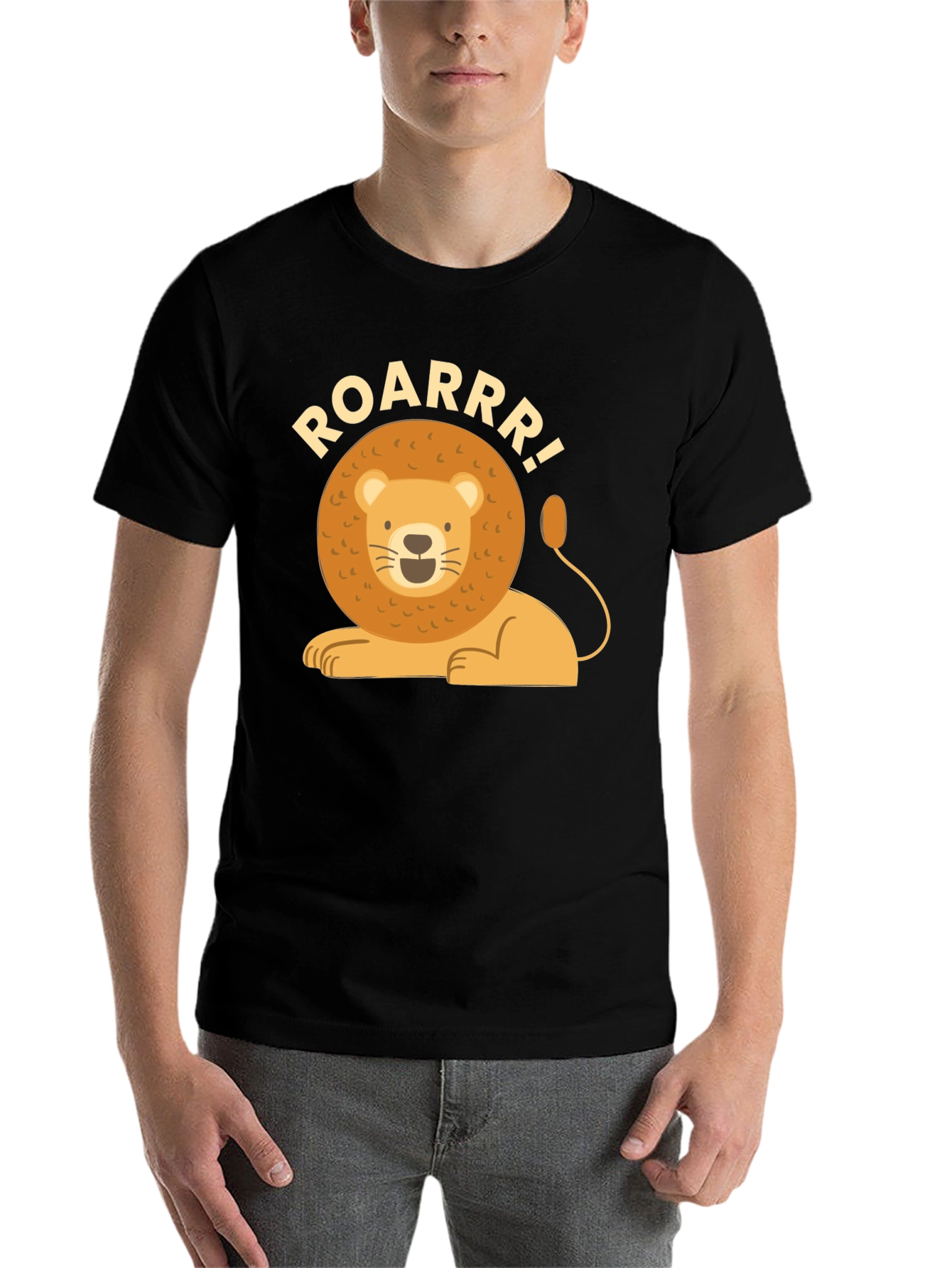 Black Lion Roar Graphic T-Shirt - Mens Black Tee view 7