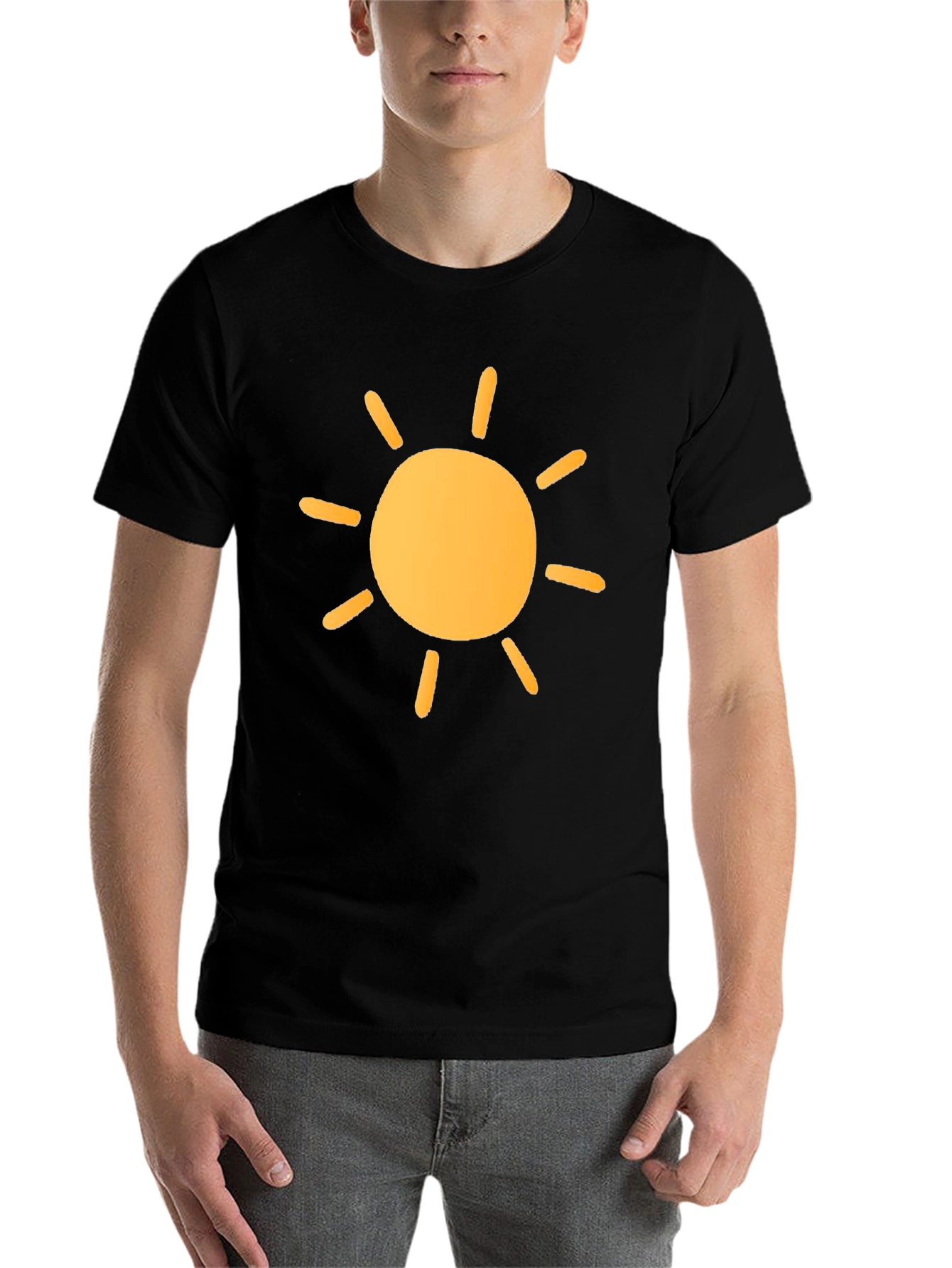Black Sunny Graphic Tee - Black Cotton T-Shirt view 7