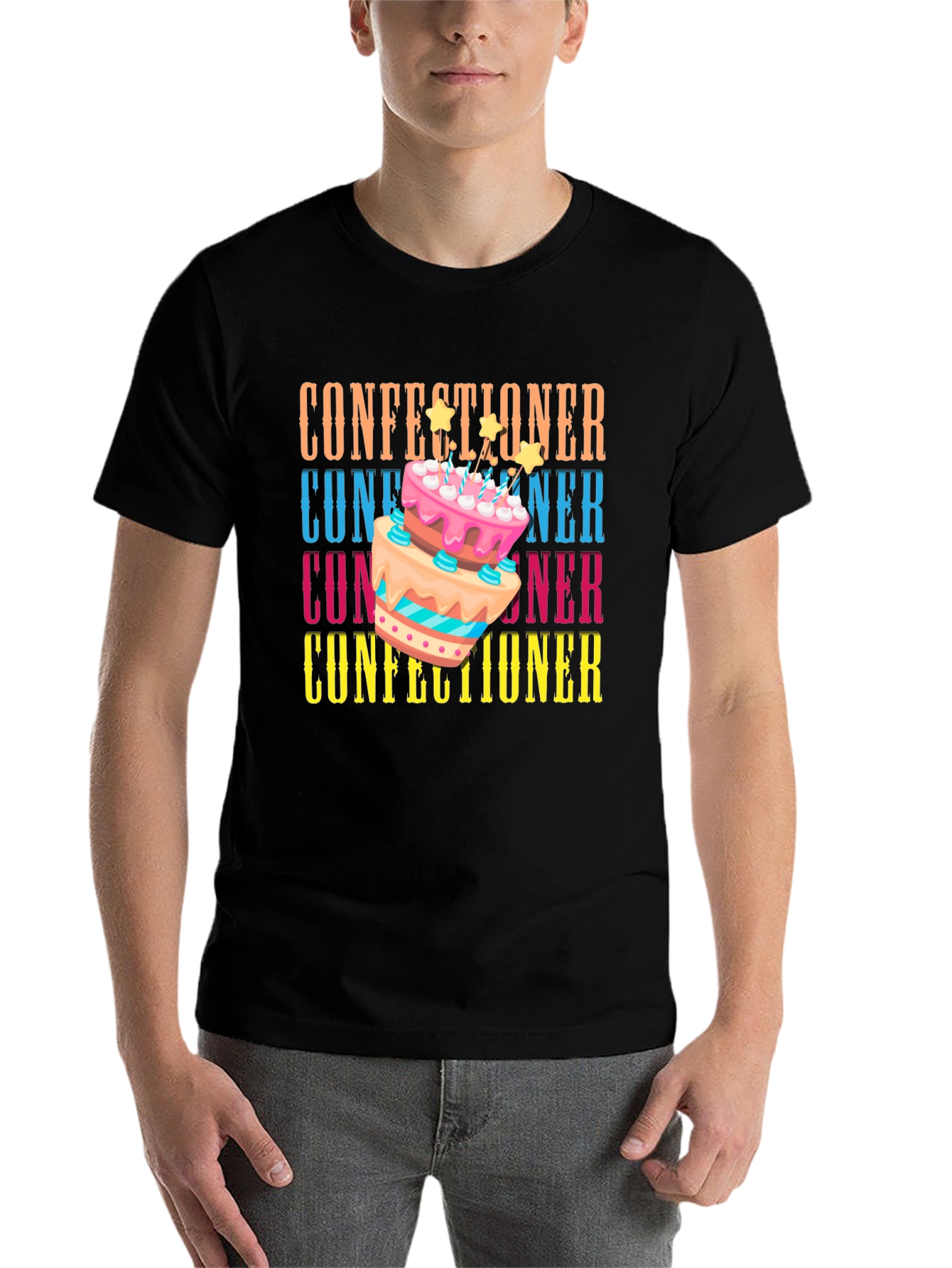 Black Confectioner Cake T-Shirt - Baking Lover's Tee view 7