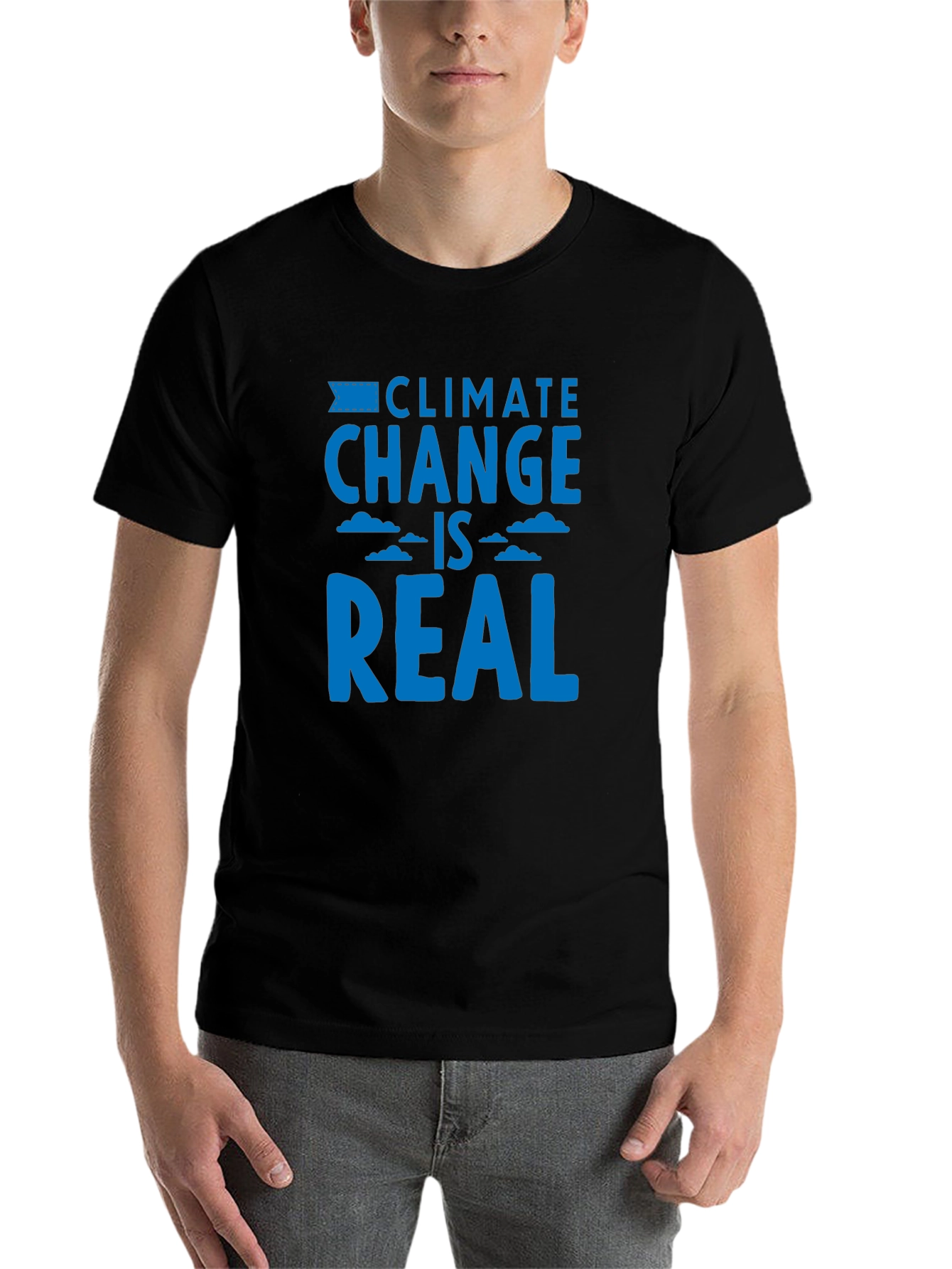 Black Climate Change is Real Graphic T-Shirt view 7