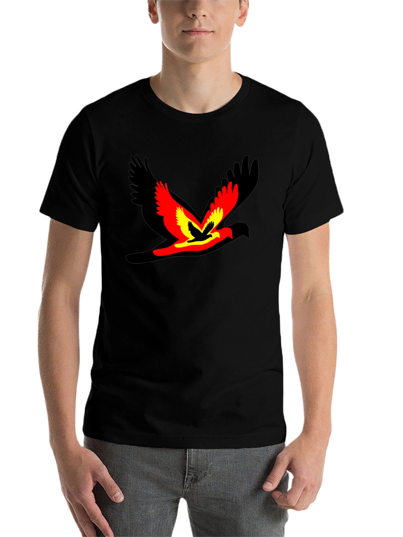 Black Bird Graphic Black T-Shirt - Unique Design view 7