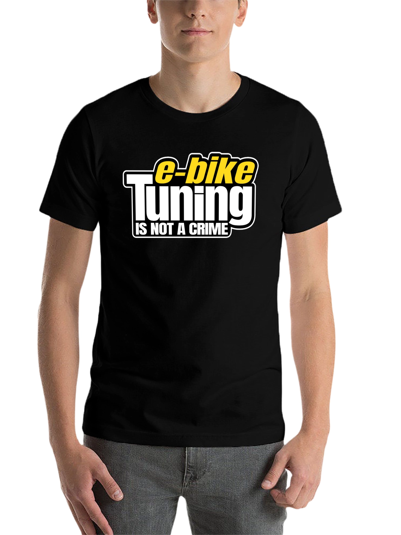 Black E-Bike Tuning Is Not a Crime Black T-Shirt view 7