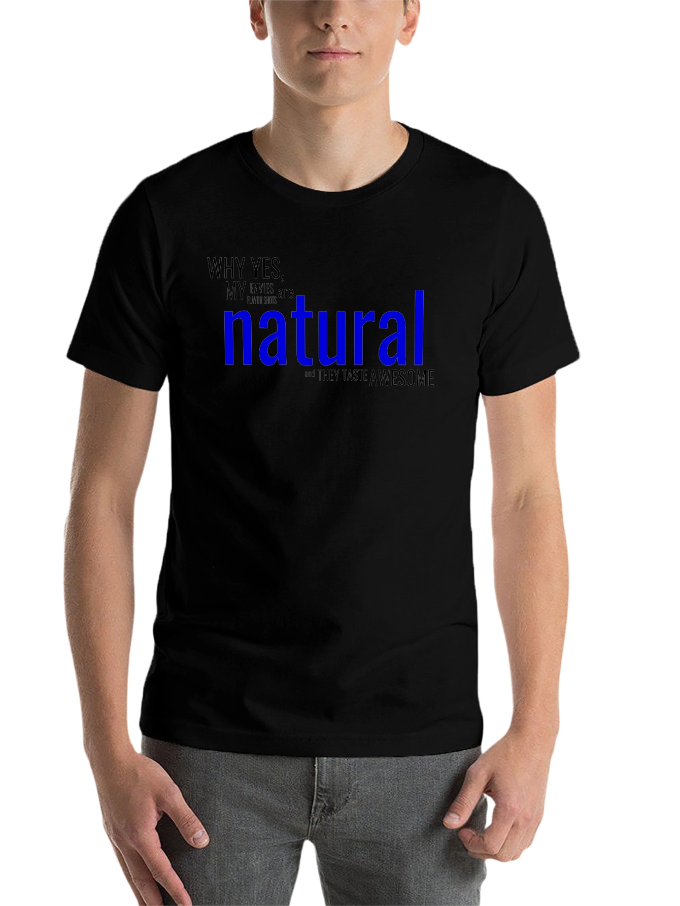 Black Funny "Natural" Graphic T-Shirt view 7