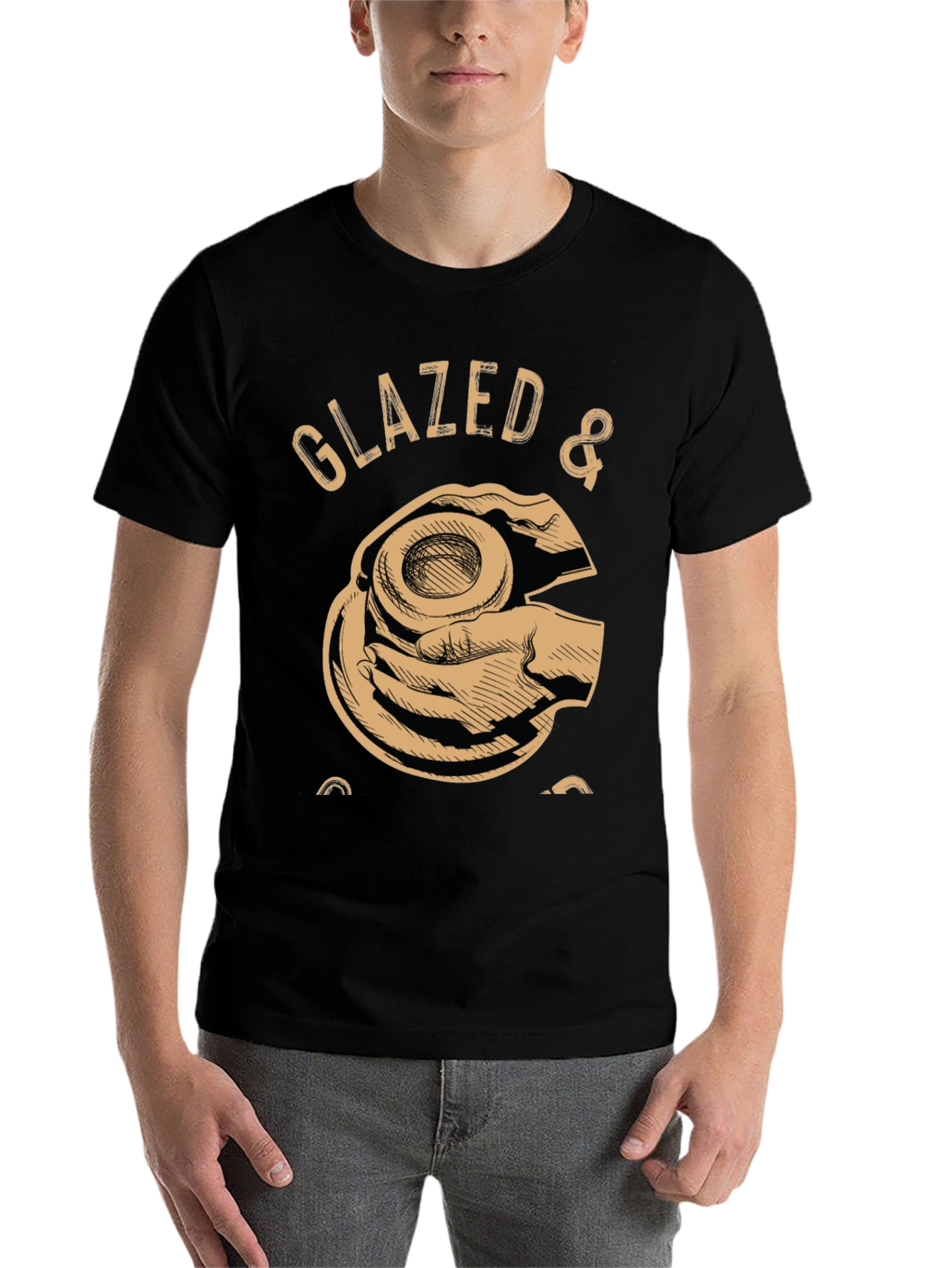 Black Glazed & Confused Donut Lover Graphic T-Shirt view 7