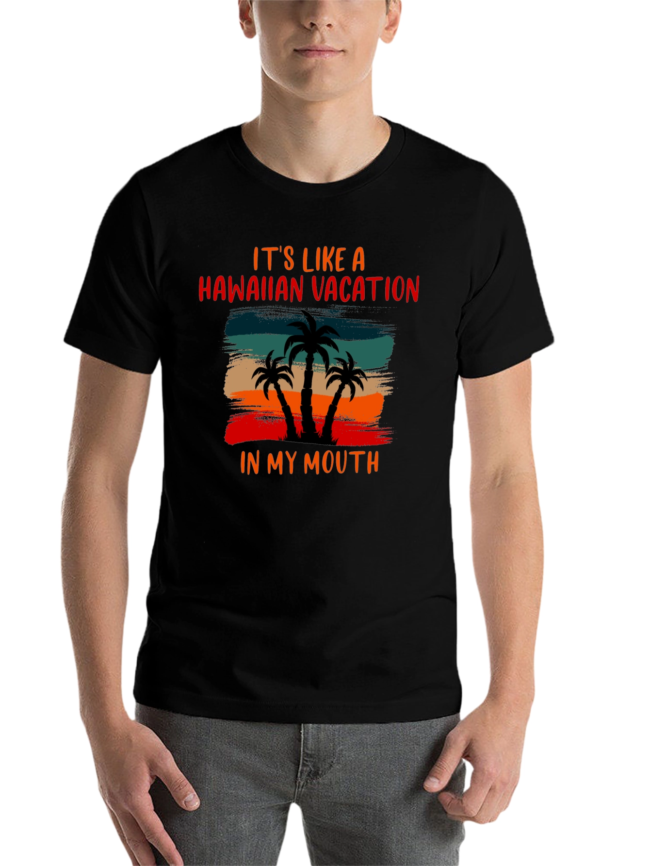 Black Hawaiian Vacation Graphic Tee view 7