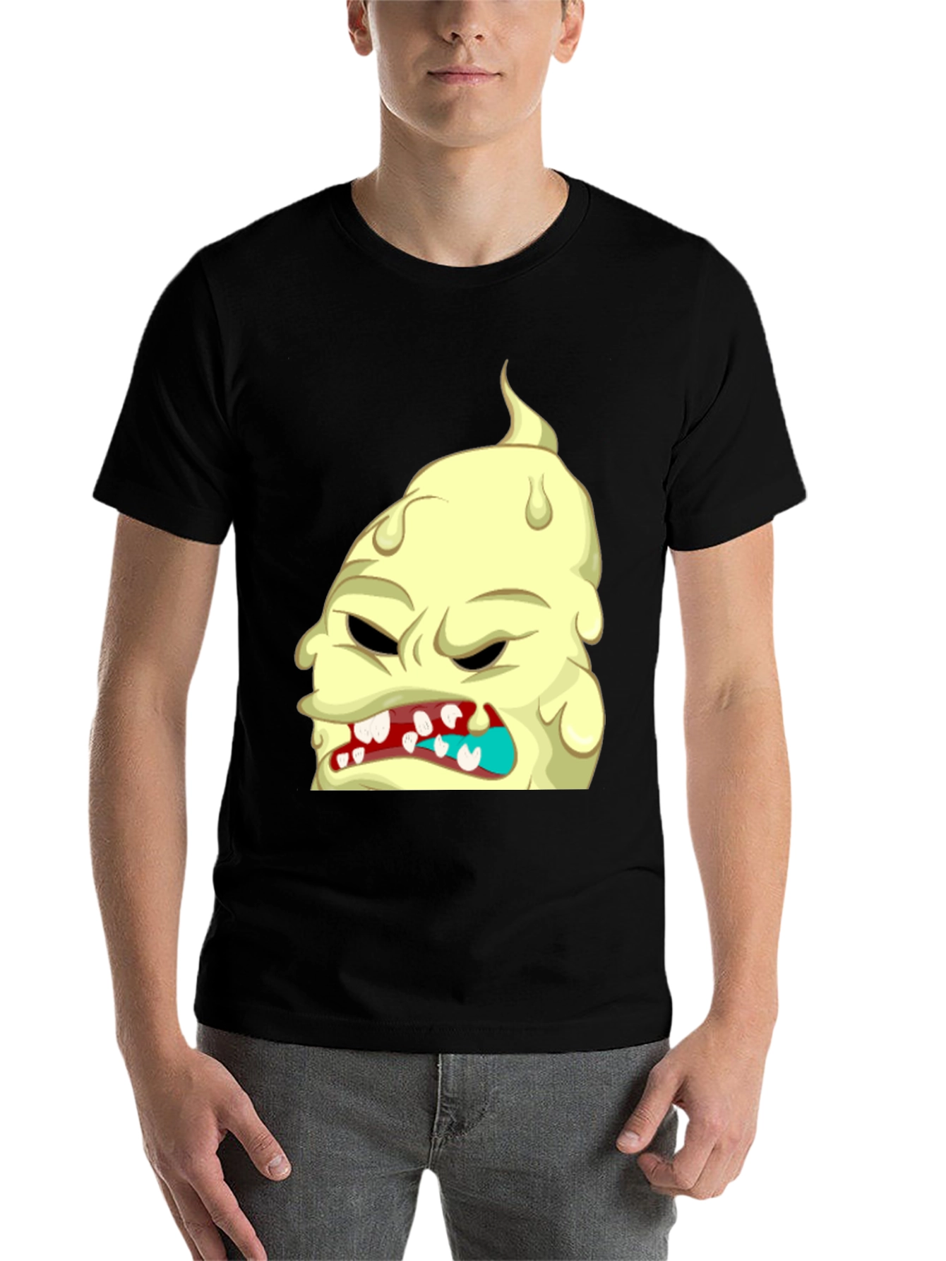 Black Monster Graphic T-Shirt - Unique Cartoon Tee view 7
