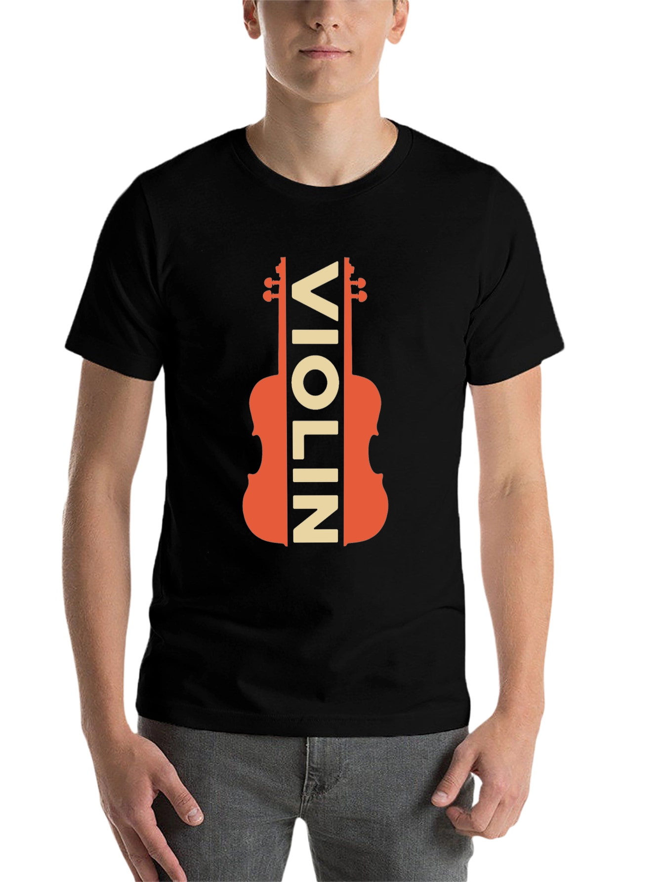 Black Violin Graphic Tee - Musician's Novelty T-Shirt view 7