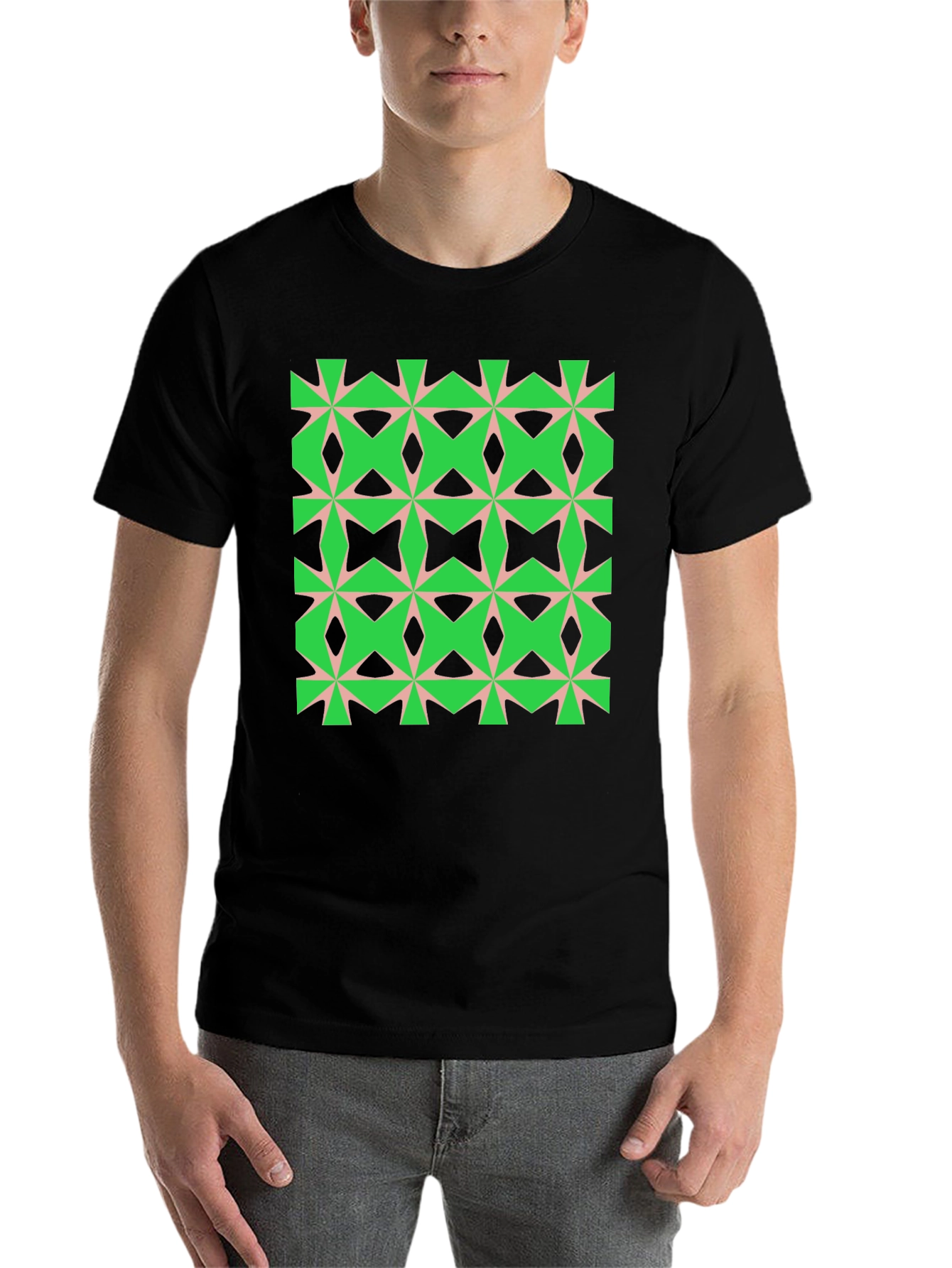 Black Geometric Pattern Tee view 7