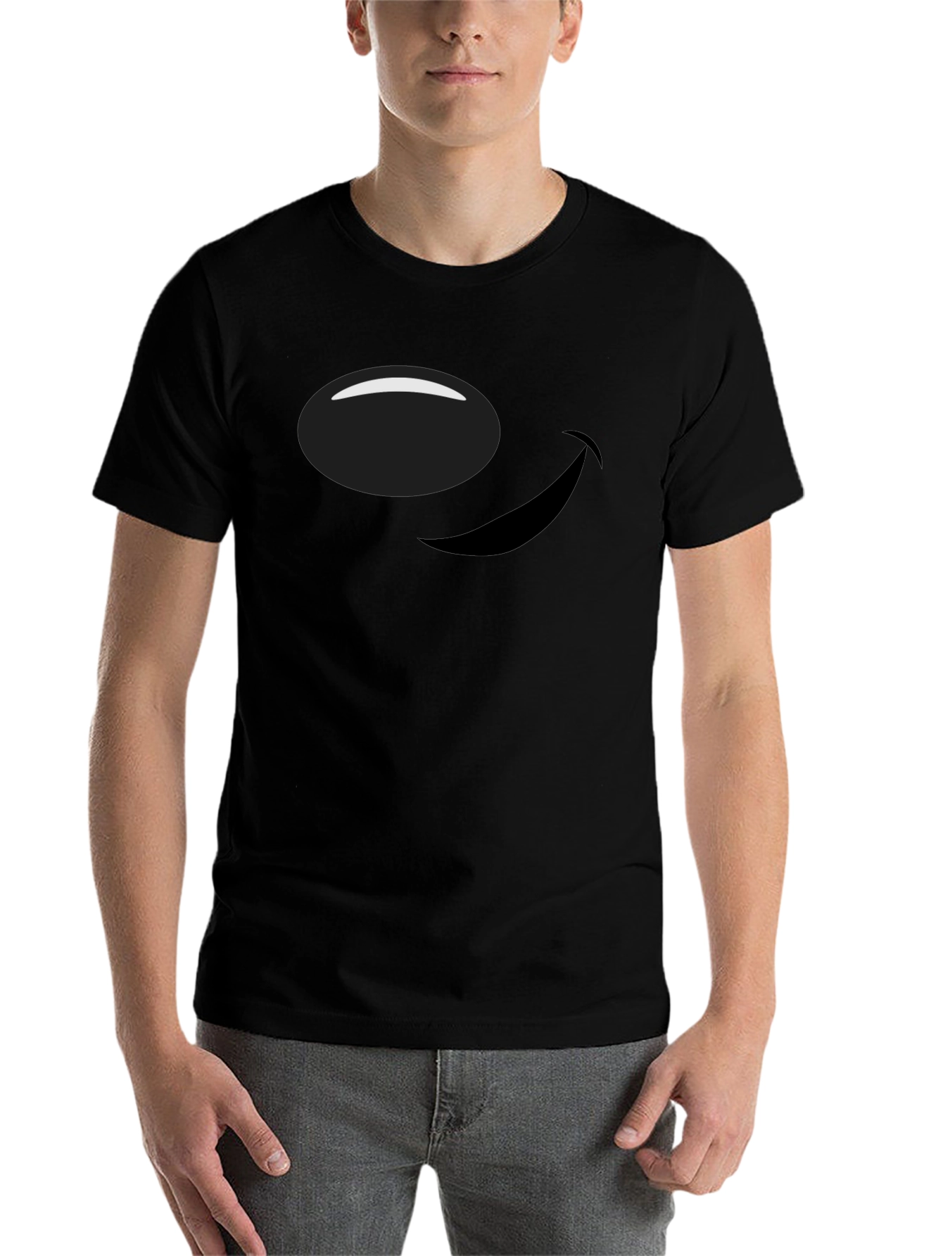 Black Smiley Face Graphic Tee - Casual Black T-Shirt view 7