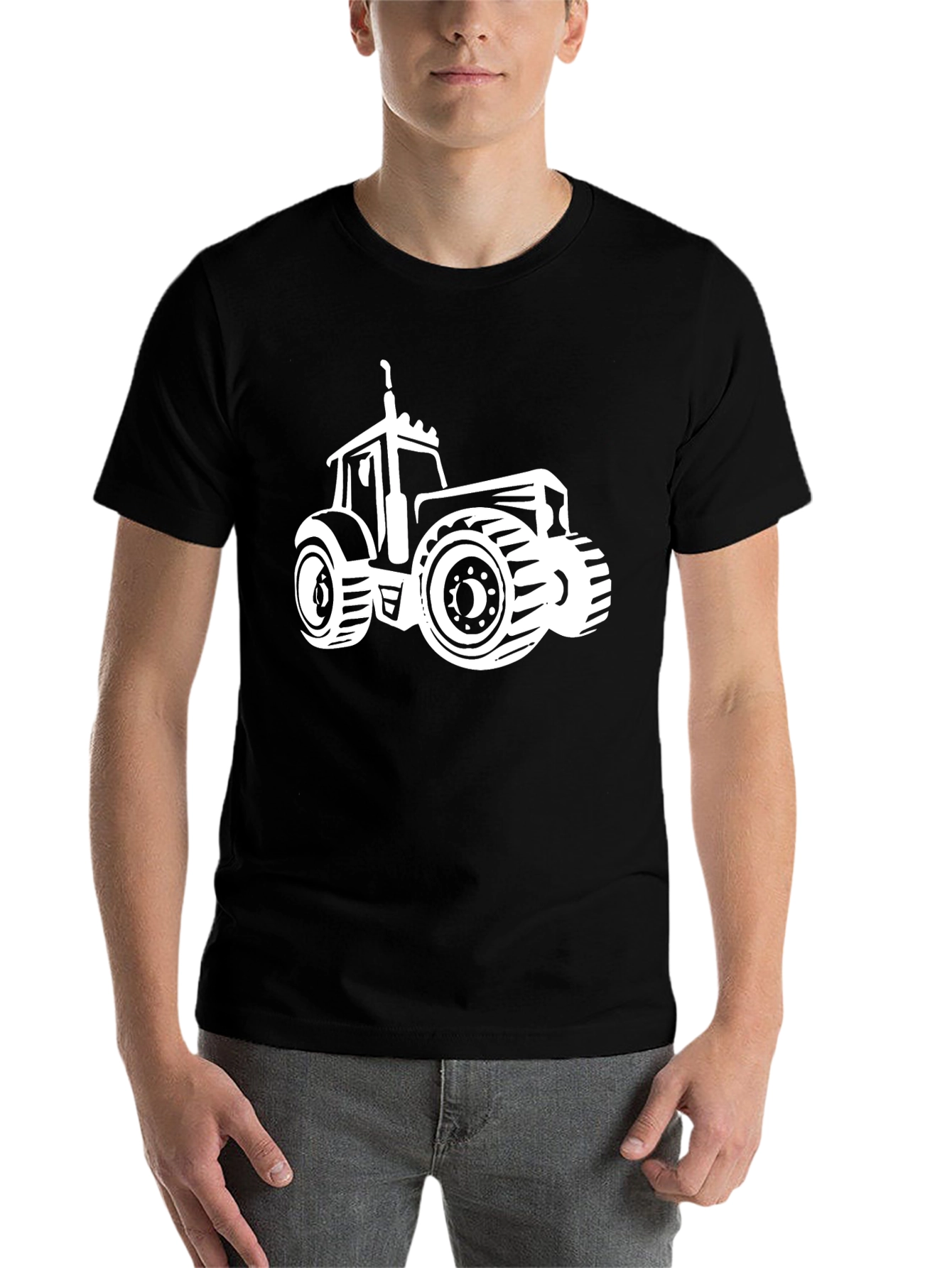 Black Tractor Graphic Tee - Black Cotton Farm Shirt view 7