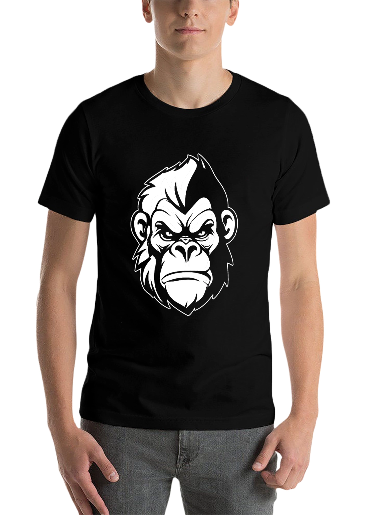 Black Cool Gorilla Graphic Tee - Black view 7