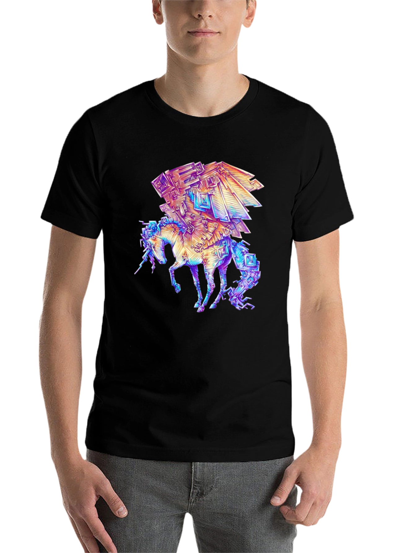 Black Crystal Unicorn Graphic Tee view 7