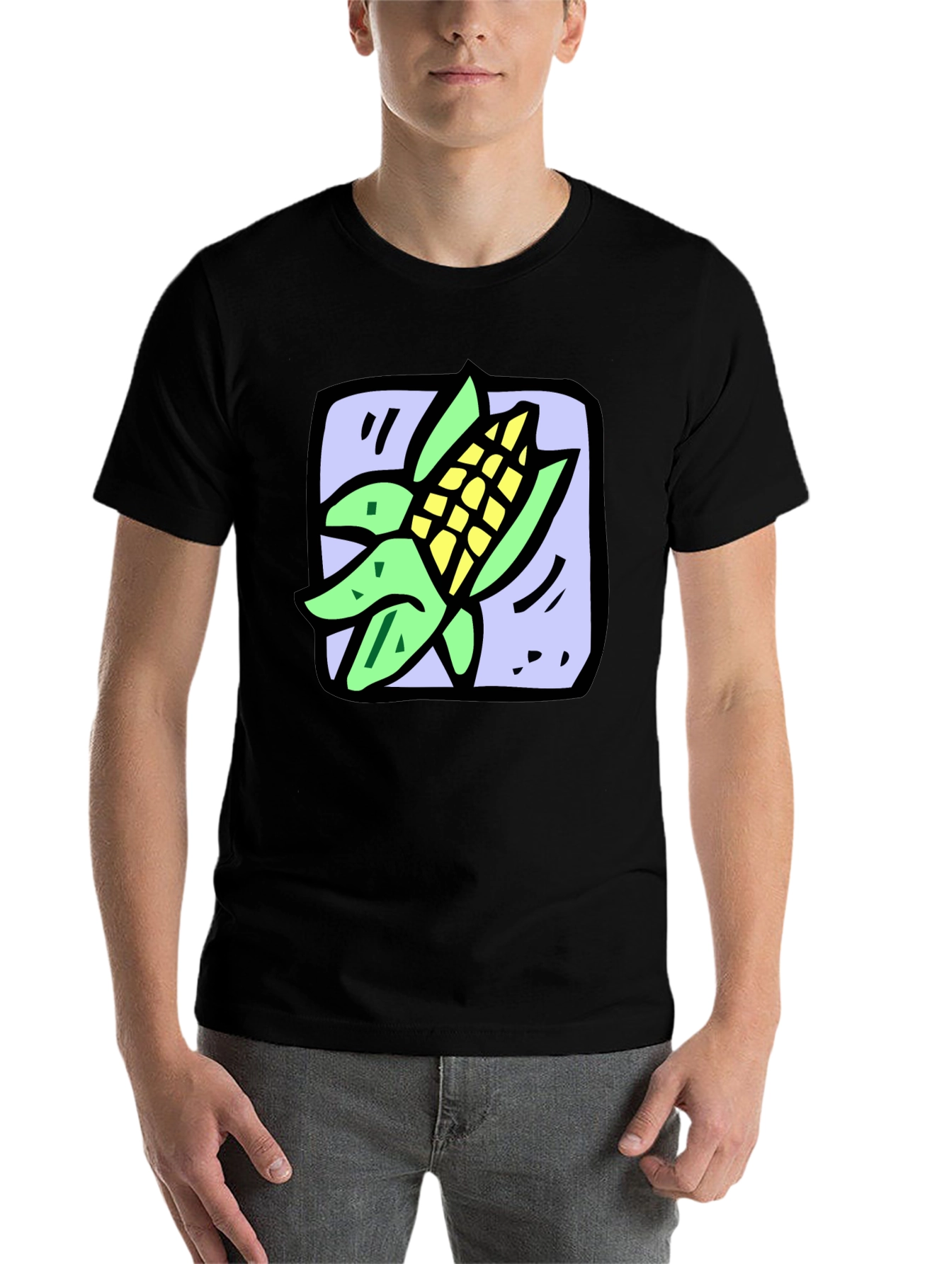 Black Corn Graphic T-Shirt - Quirky Food Tee view 7