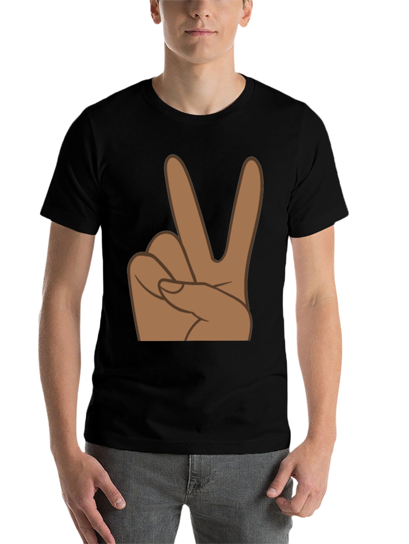 Black Peace Sign Graphic Tee - Black view 7