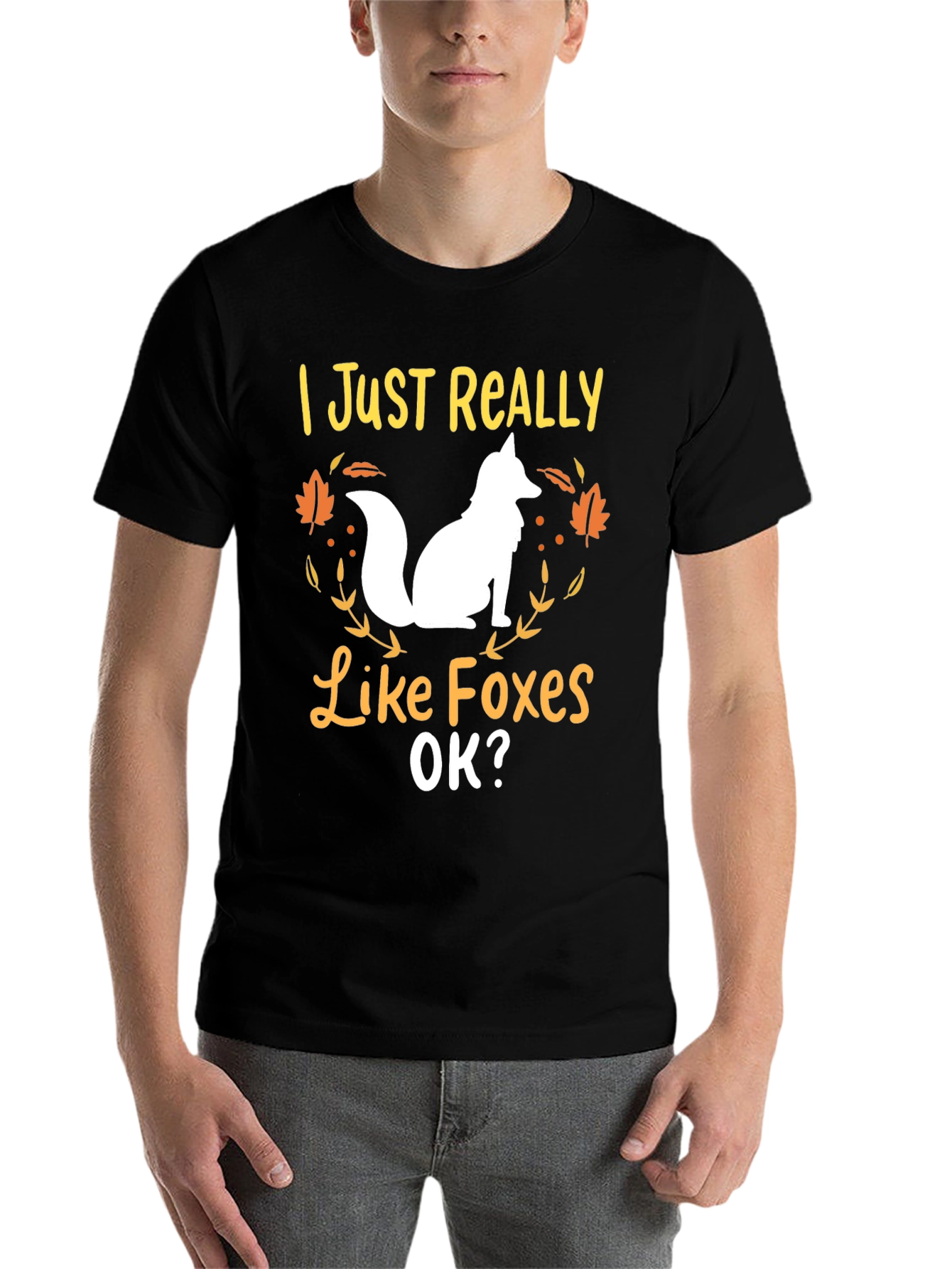 Black I Just Really Like Foxes Graphic Tee view 7