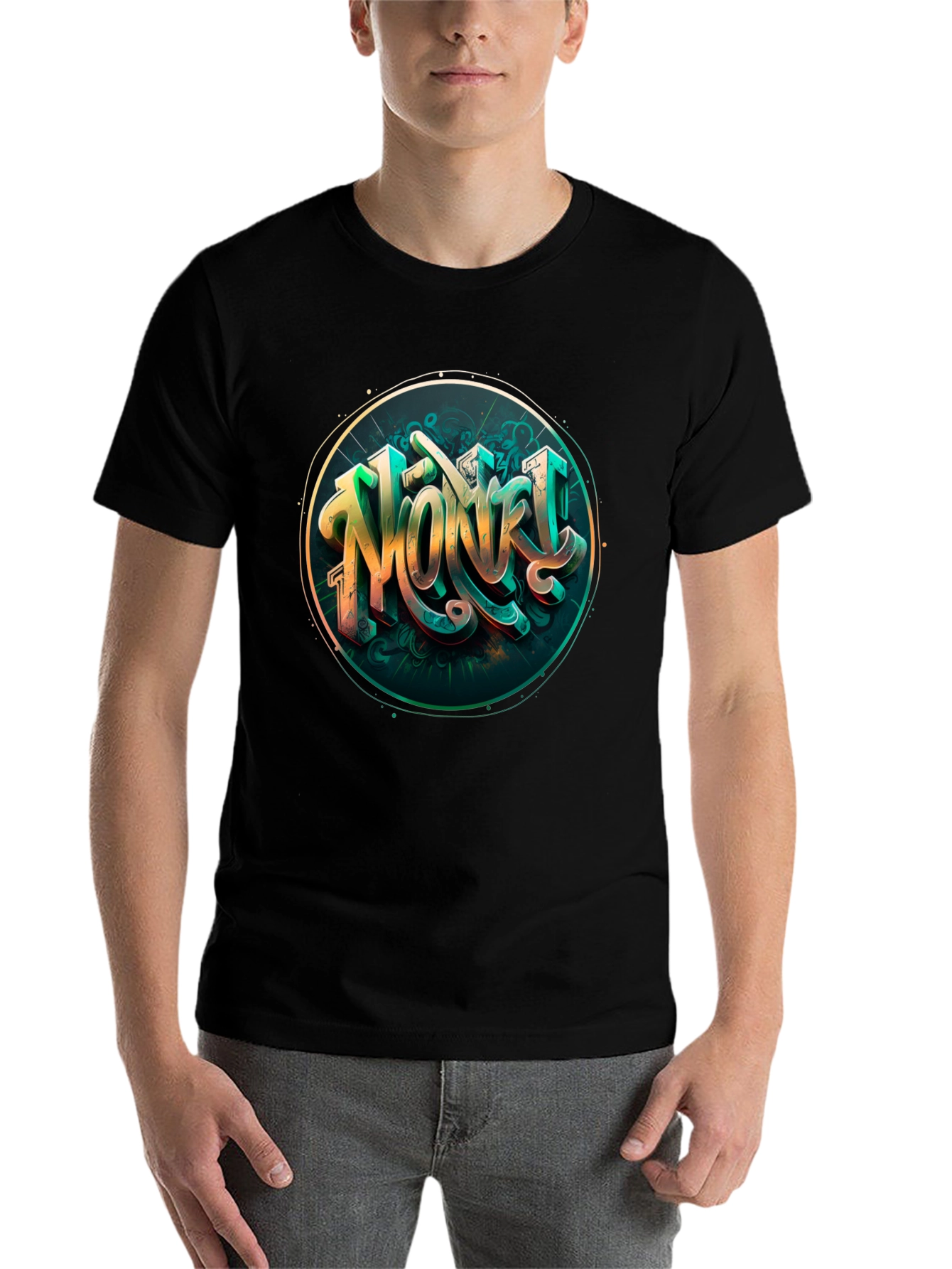 Black Novelty Graphic Tee - Unique Design view 7