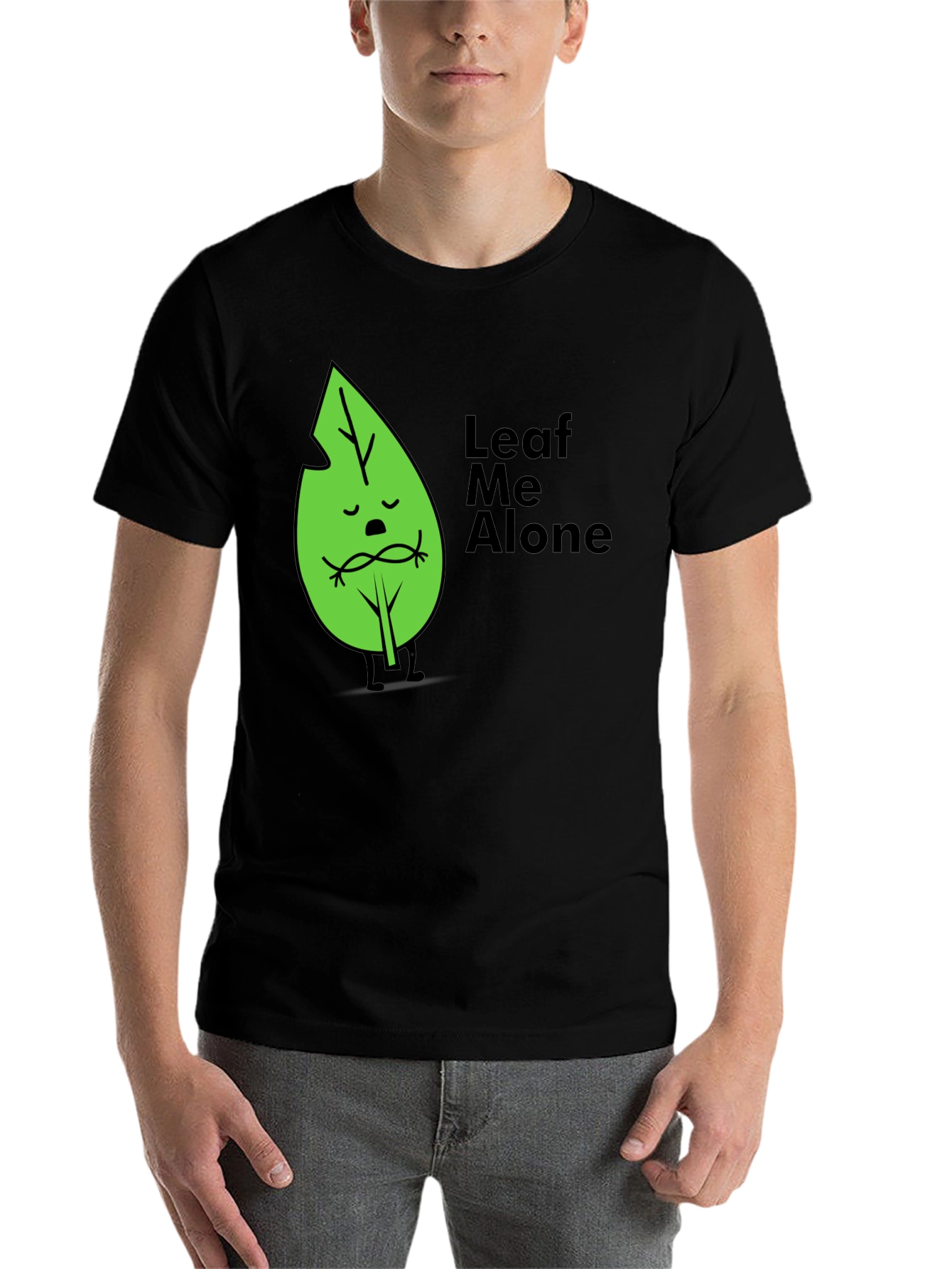 Black Leaf Me Alone Graphic T-Shirt - Soft Cotton Blend view 7