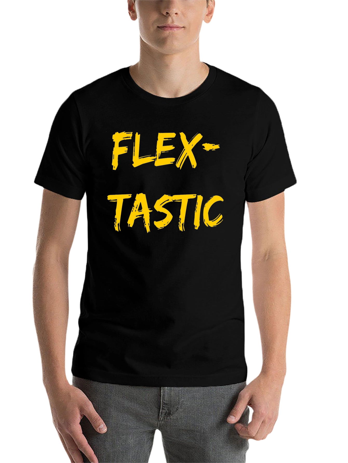 Black Flex-Tastic Graphic T-Shirt - Black Cotton Blend view 7