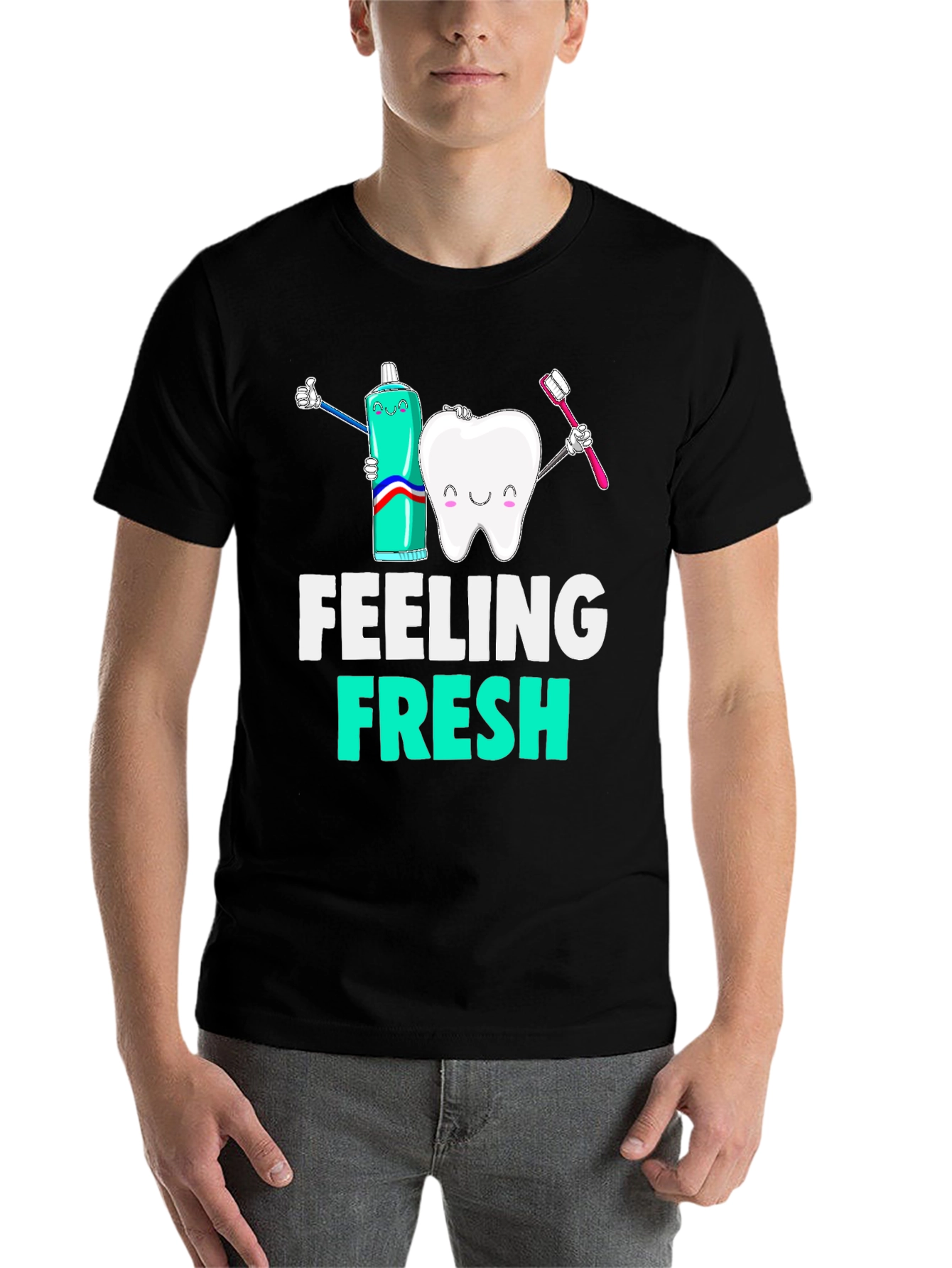 Black Feeling Fresh Graphic Tee - Dental Hygiene T-Shirt view 7