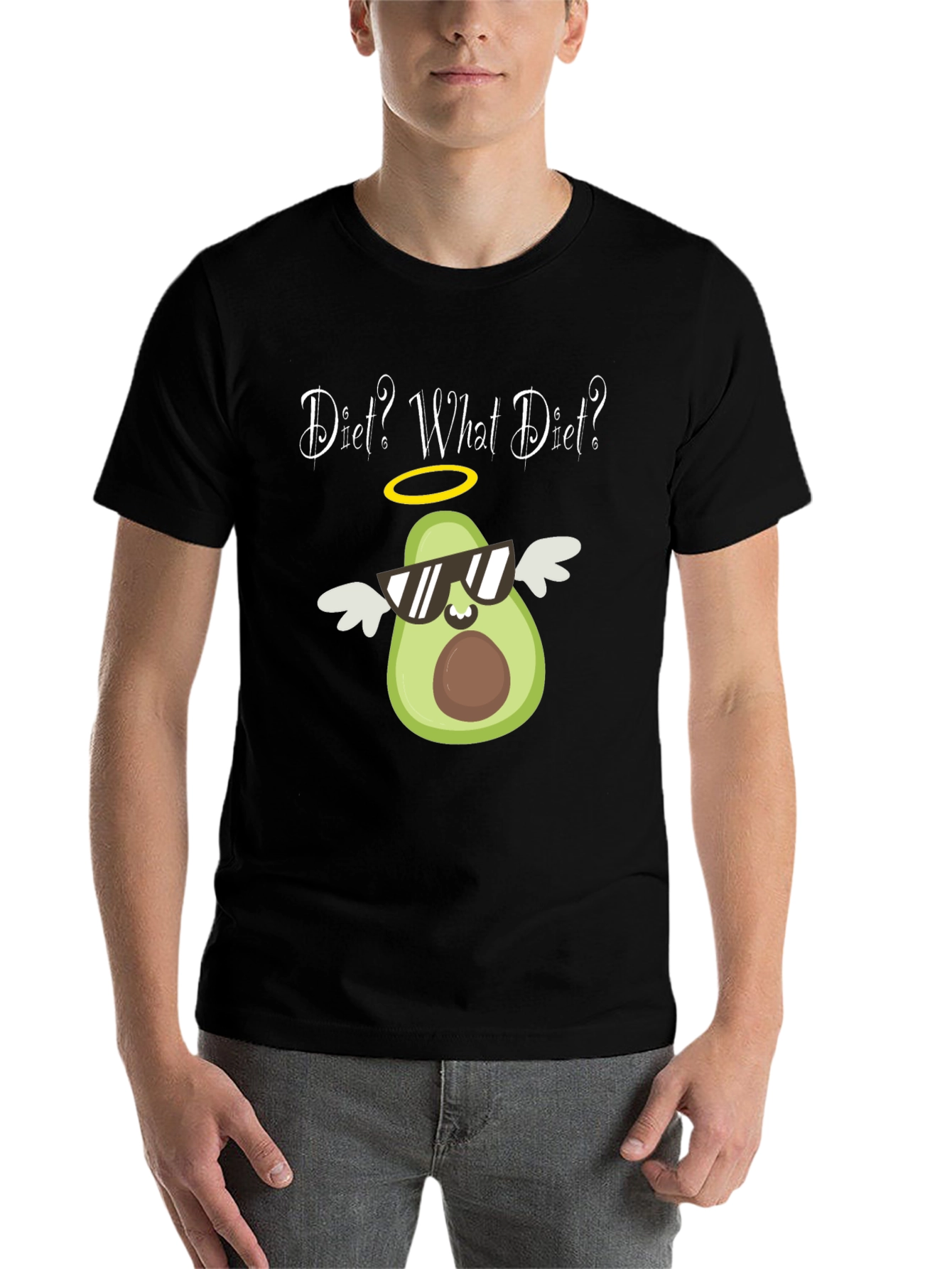 Black Diet? What Diet? Avocado Graphic T-Shirt view 7