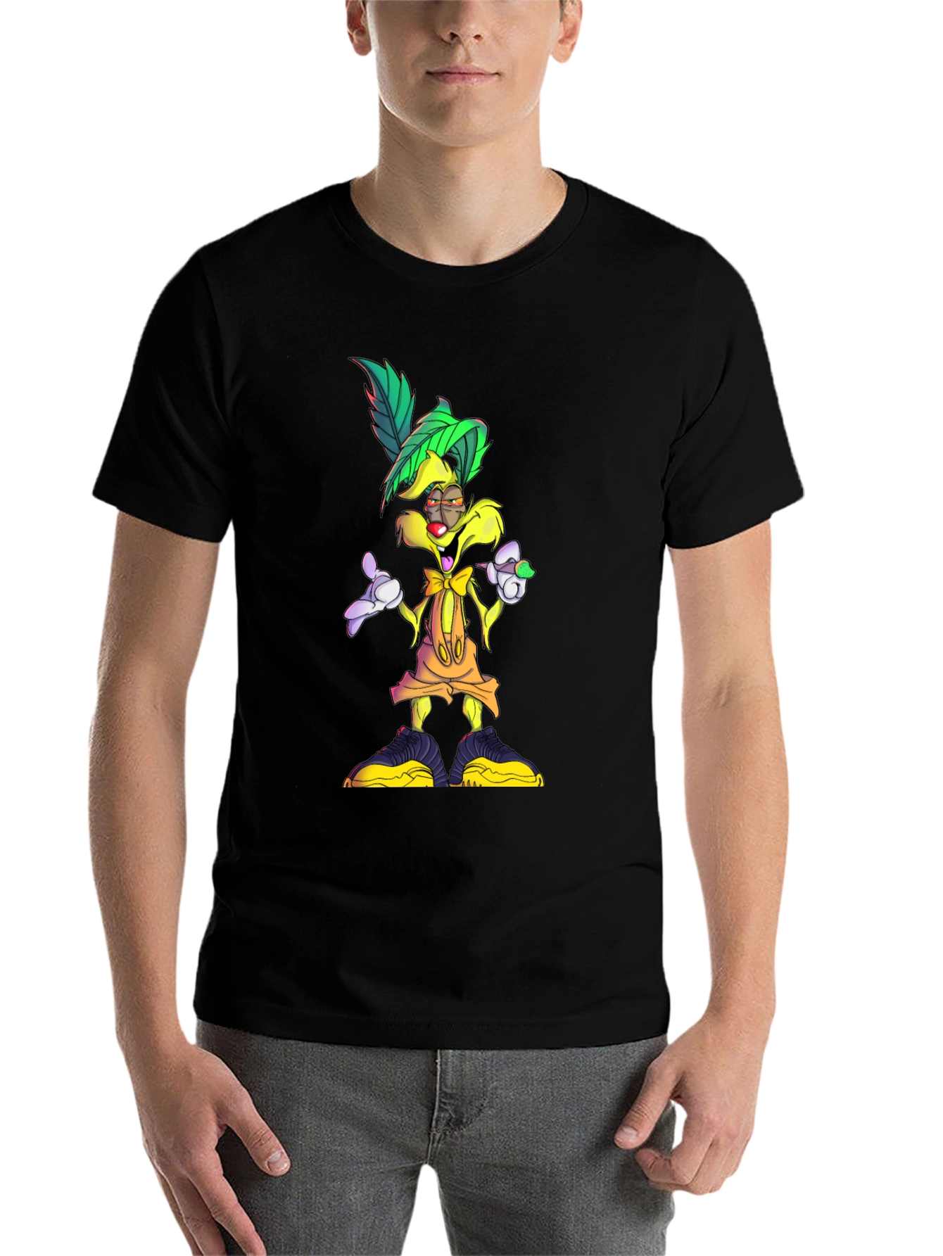 Black Cartoon Character Graphic T-Shirt view 7