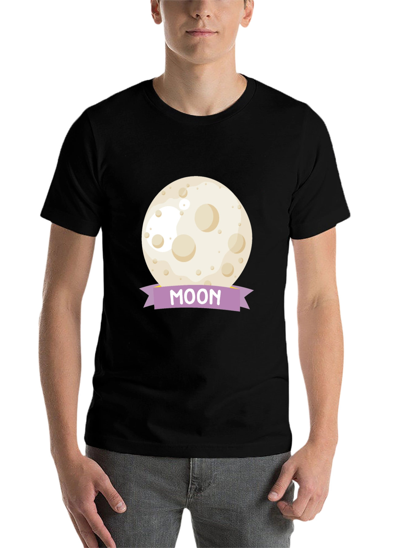 Black Moon Graphic Tee - Black Cotton Casual T-Shirt view 7