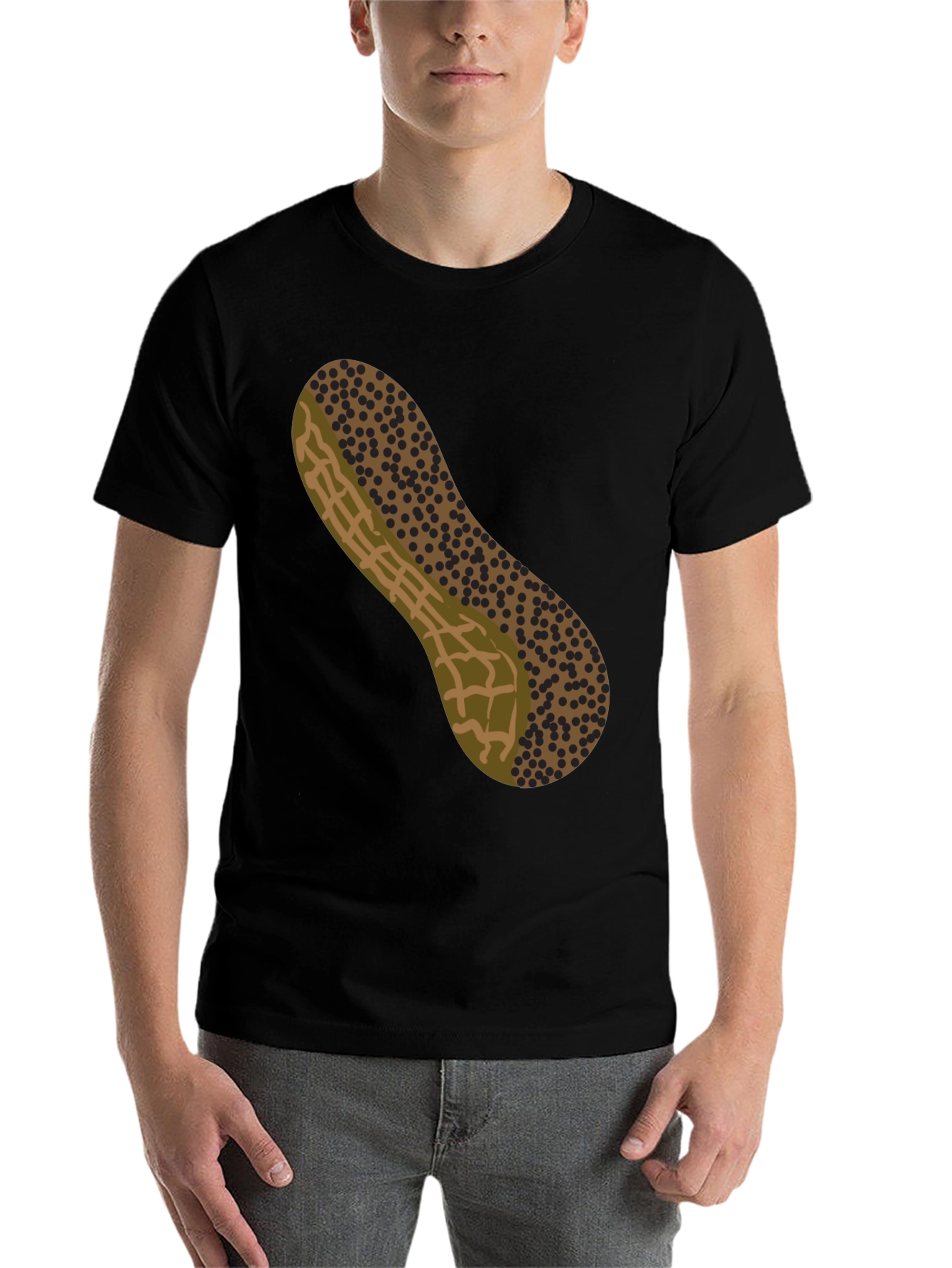 Black Peanut Graphic T-Shirt - Novelty Design view 7