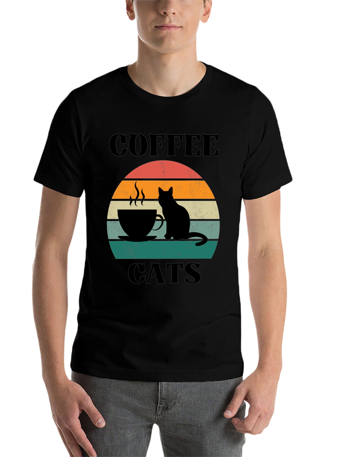 Black Coffee Cats T-Shirt view 7