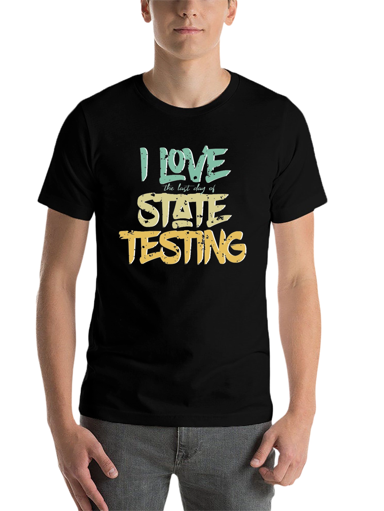 Black I Love State Testing Graphic Tee view 7