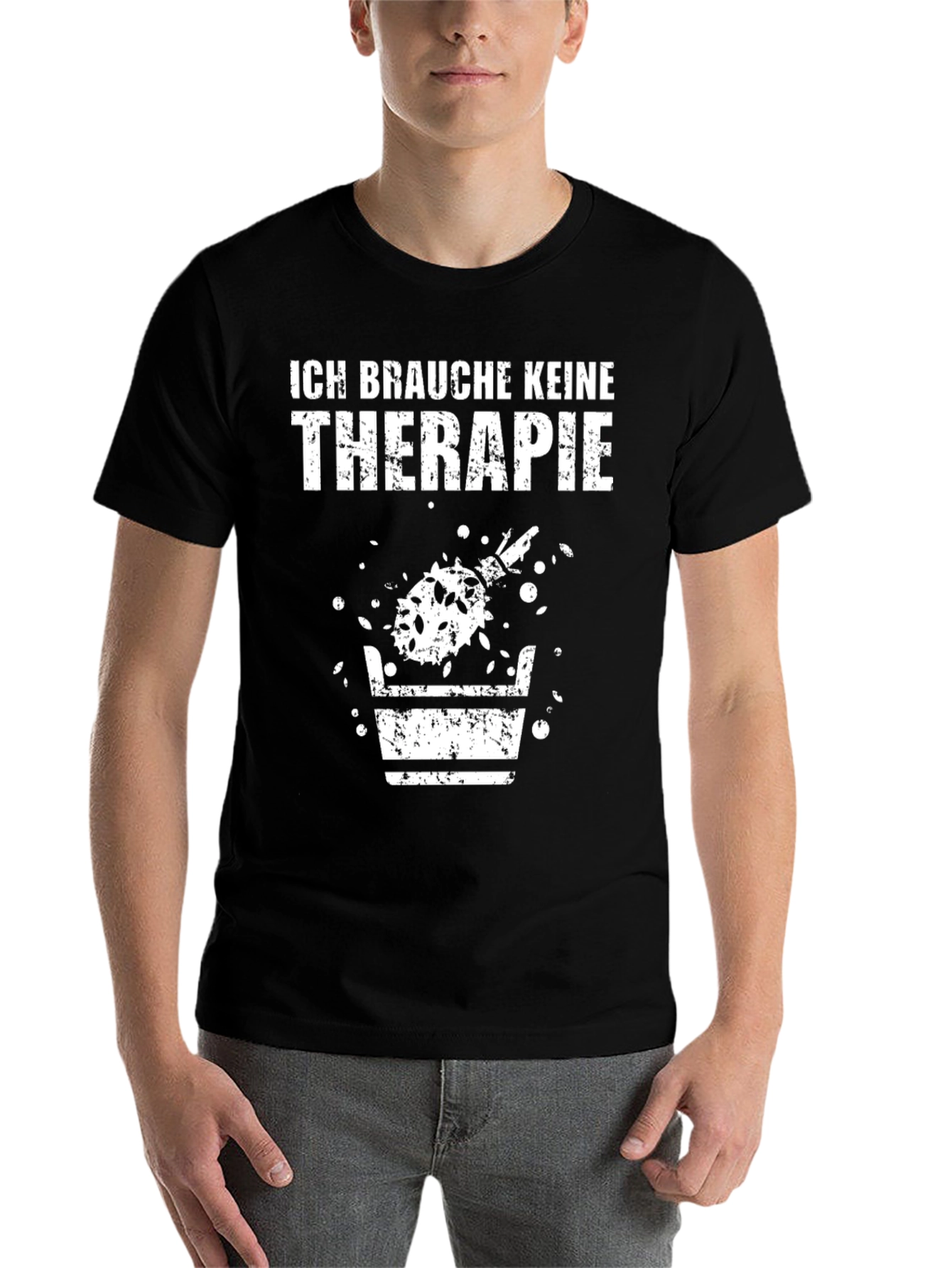 Black No Therapy T-Shirt - Beer Lover Graphic Tee view 7