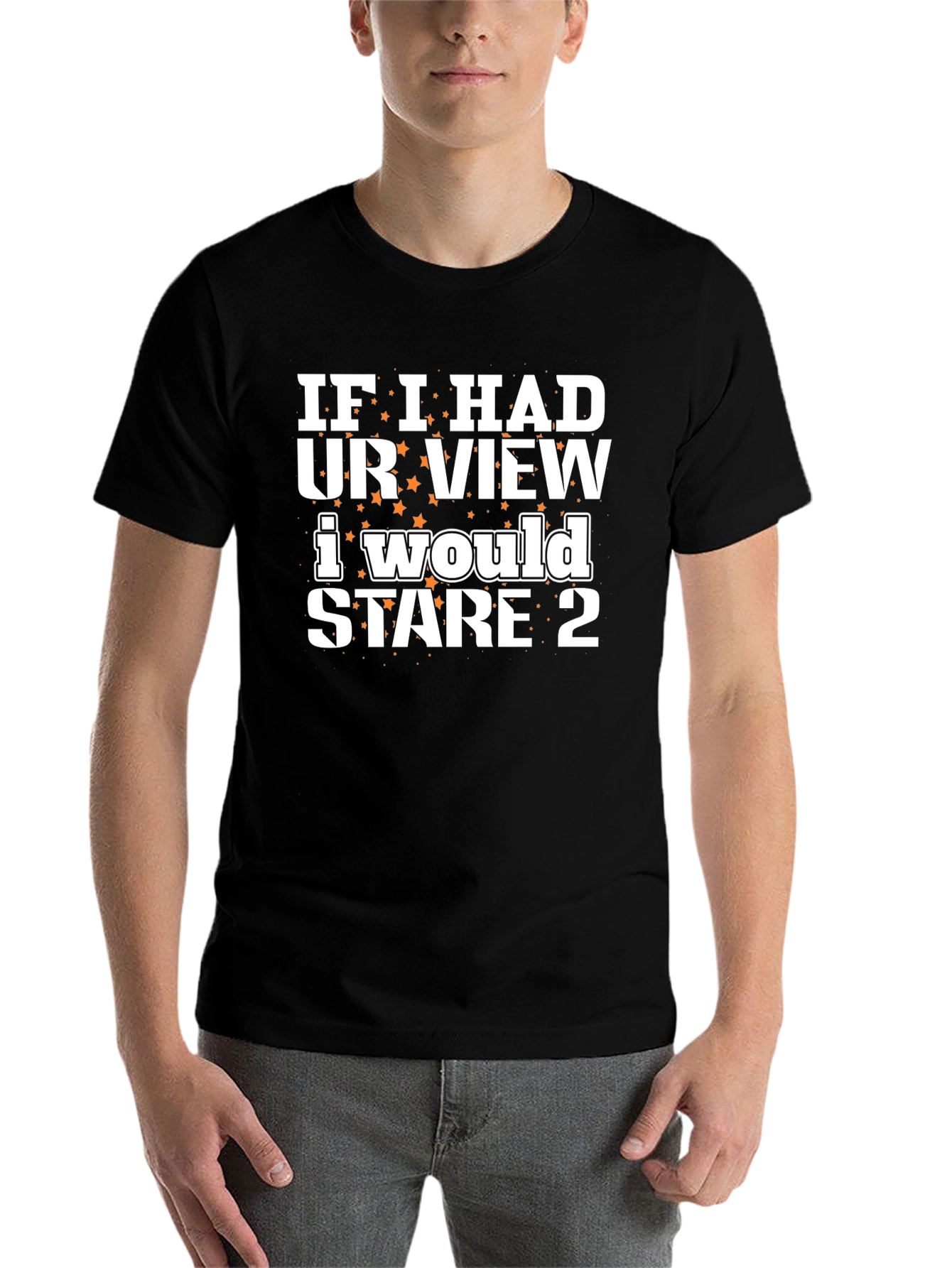 Black Funny Stare T-Shirt - If I Had Your View Tee view 7