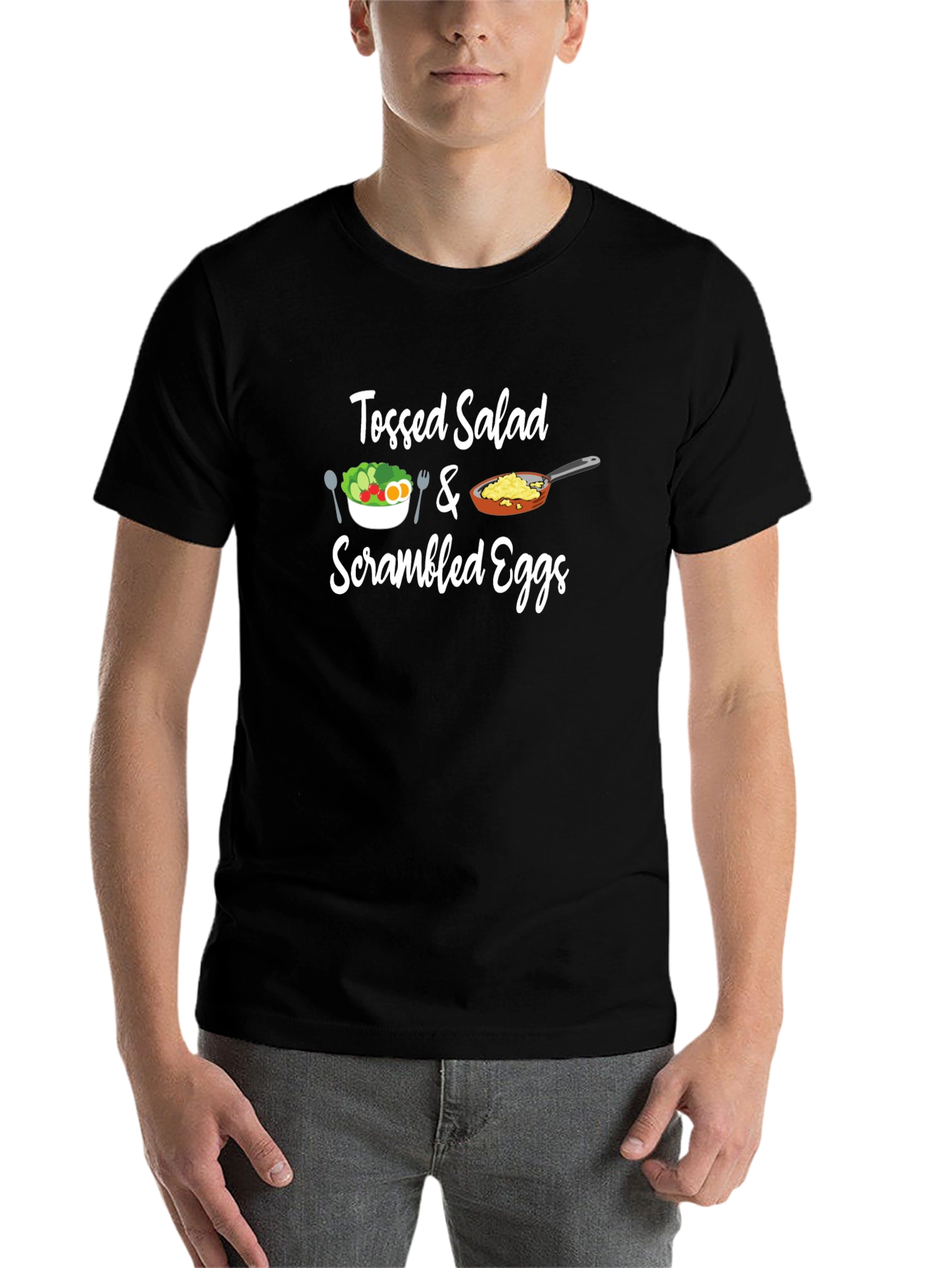 Black Tossed Salad & Scrambled Eggs Graphic Tee view 7