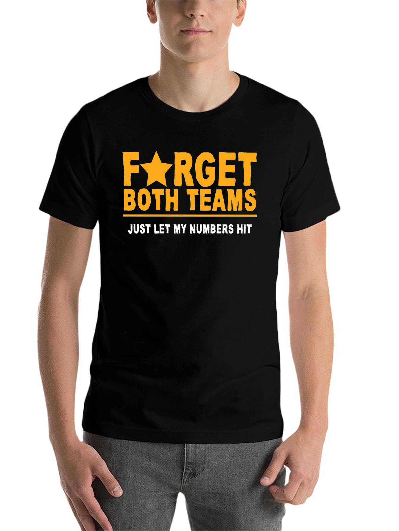 Black Funny Lottery T-Shirt: Forget Teams, Just Hit Numbers! view 7