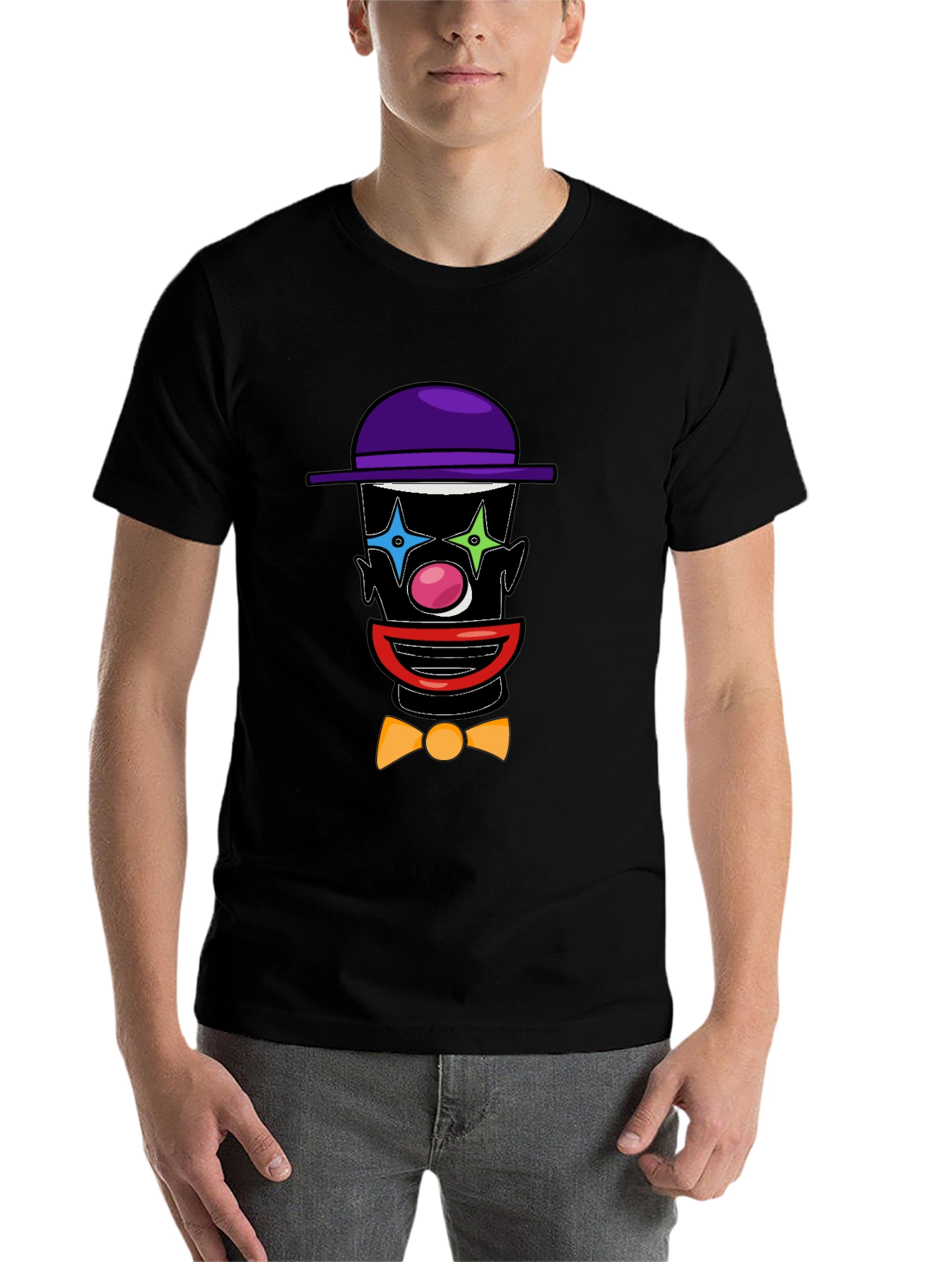 Black Clown Face Graphic Tee - Fun & Unique Design view 7