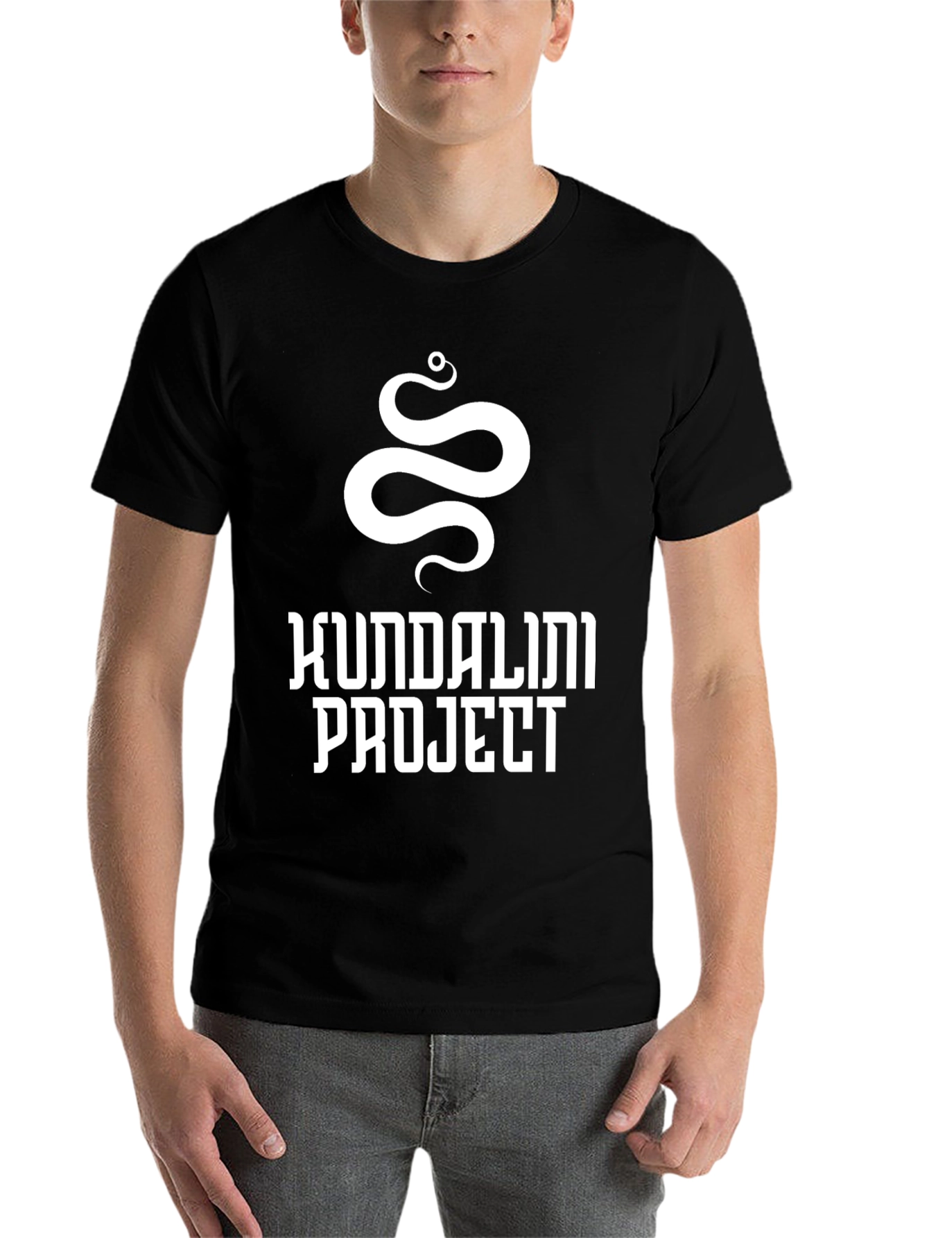 Black Kundalini Project T-Shirt - Unique Snake Design view 7