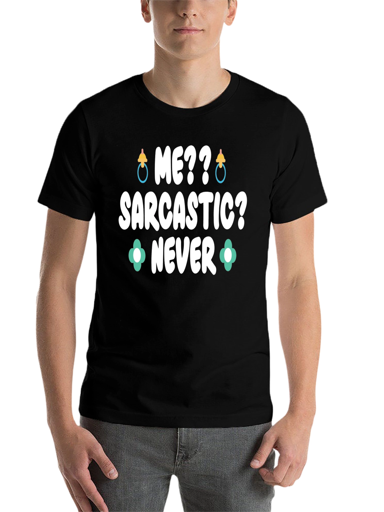 Black Me Sarcastic? Never Graphic Tee view 7