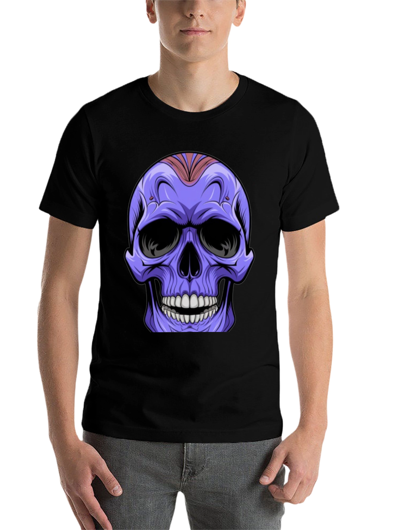 Black Skull Graphic T-Shirt - Cool & Edgy Design view 7