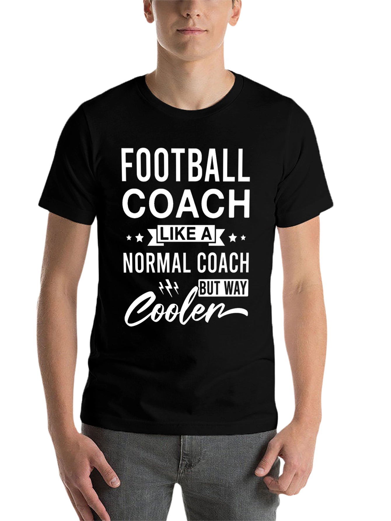 Black Football Coach T-Shirt - Normal Coach But Way Cooler view 7