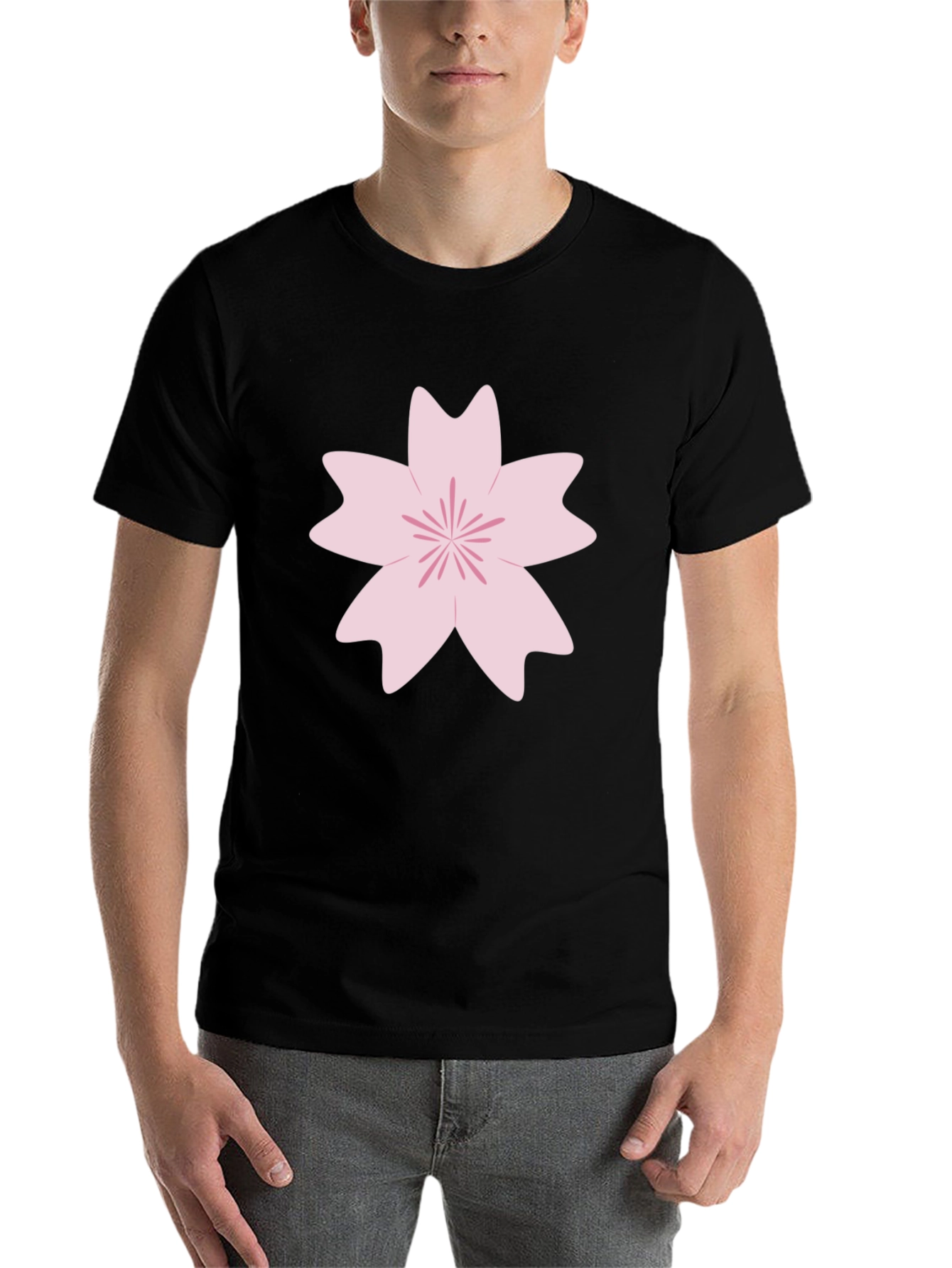 Black Sakura Blossom Black T-Shirt - Casual Style view 7