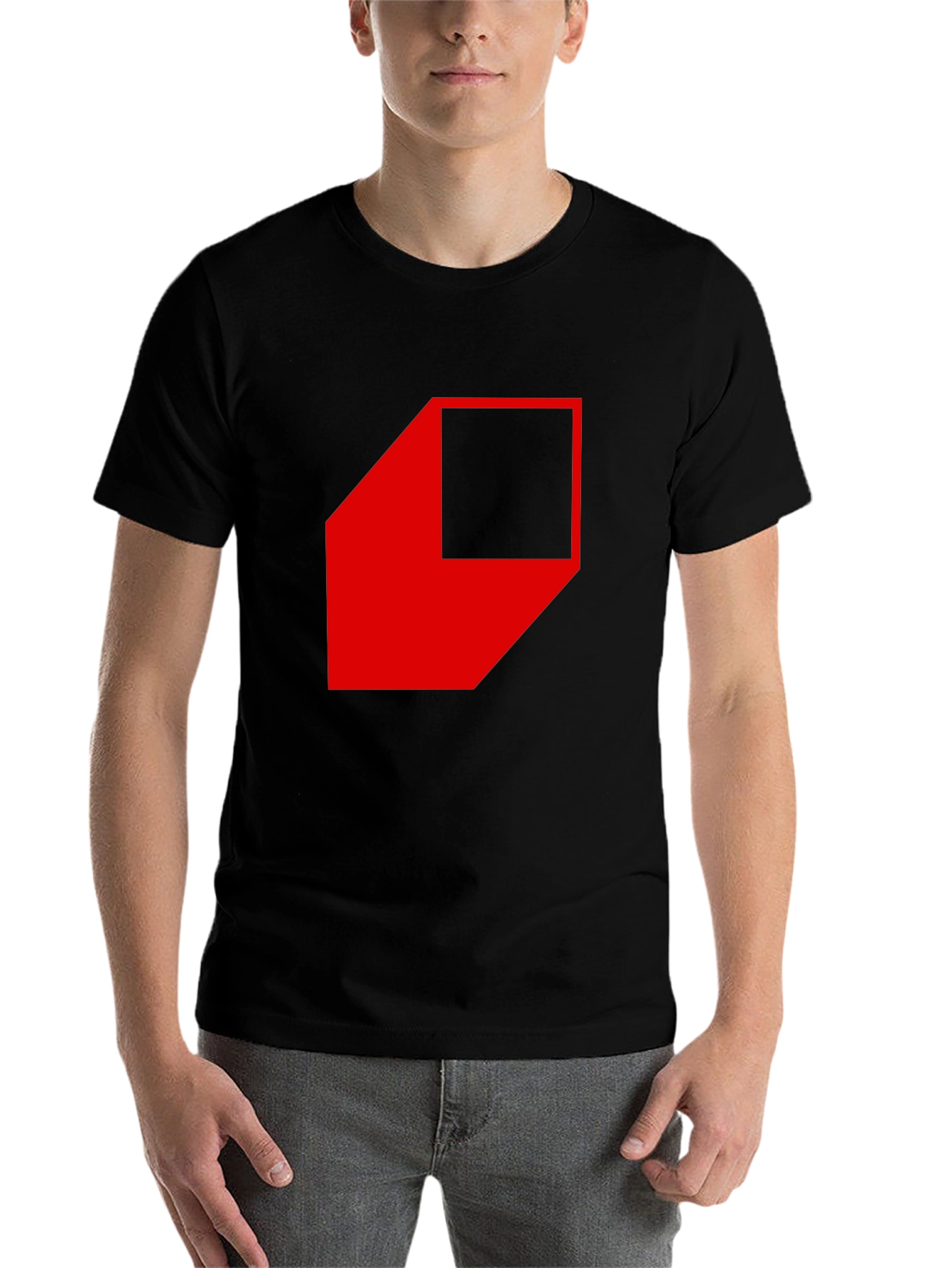 Black Abstract Geometric Graphic T-Shirt view 7