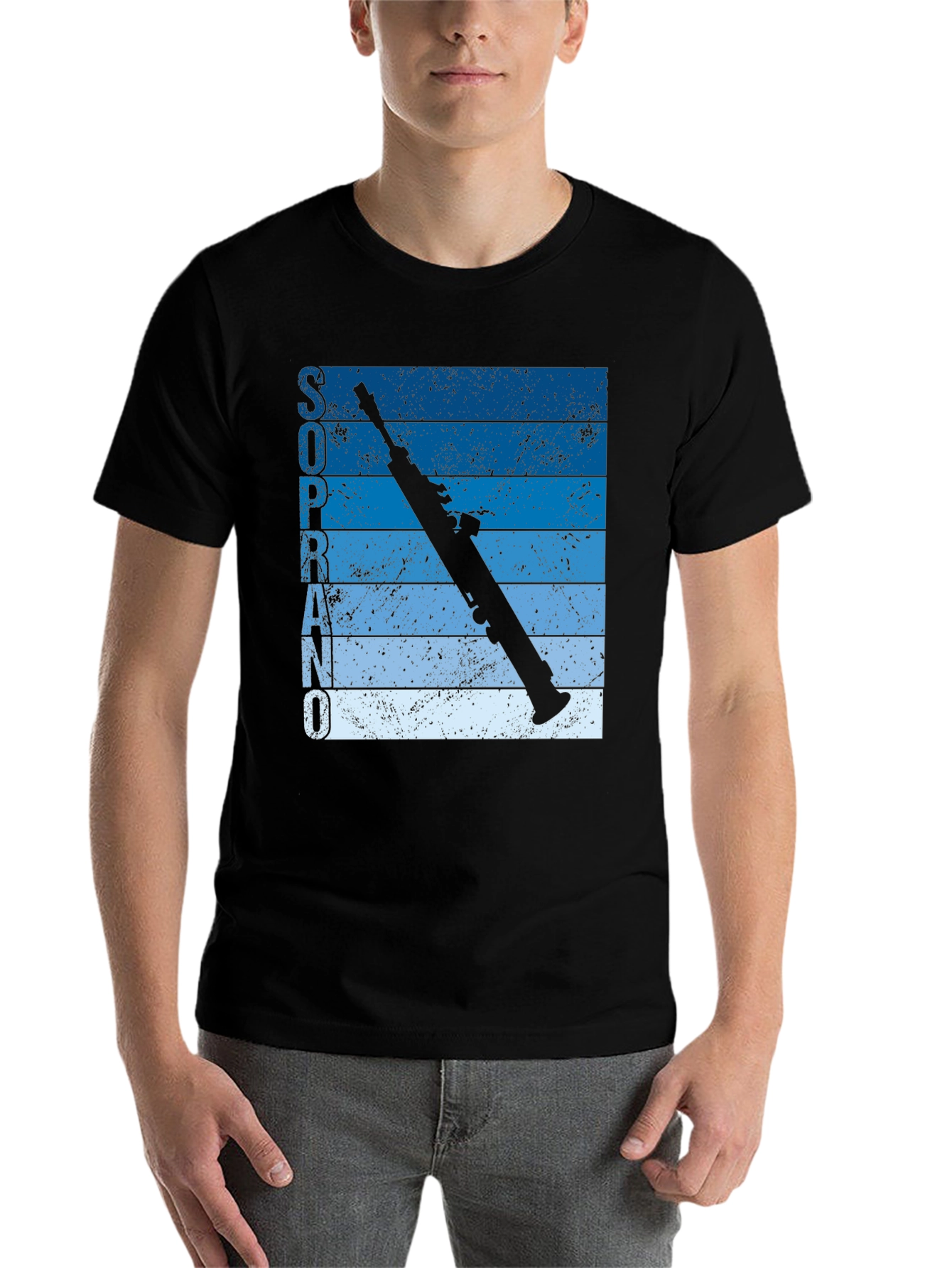 Black Soprano Clarinet Graphic Tee - Musician's Style view 7