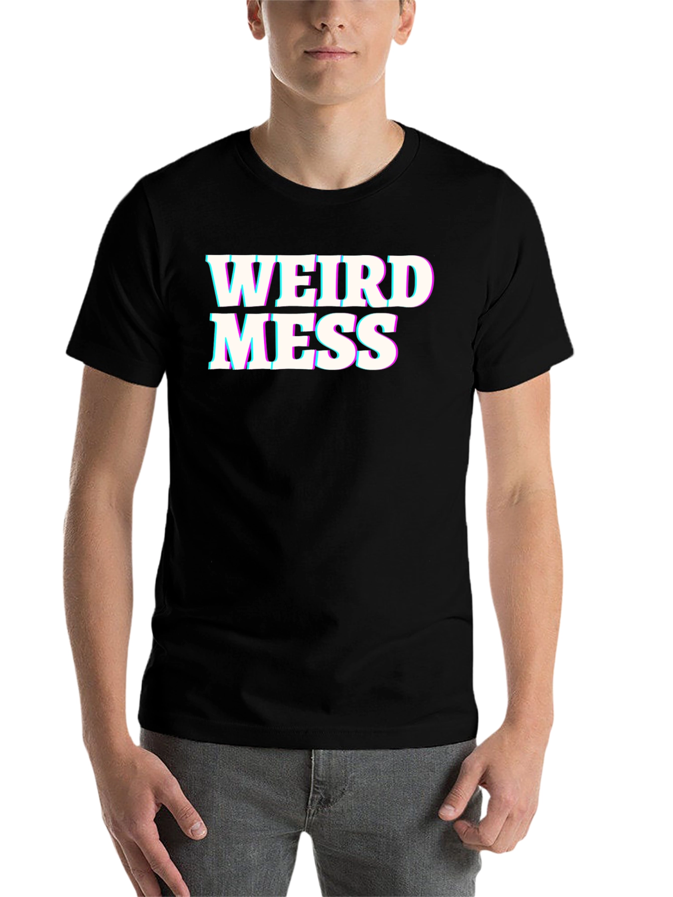 Black Weird Mess Graphic T-Shirt - Black view 7