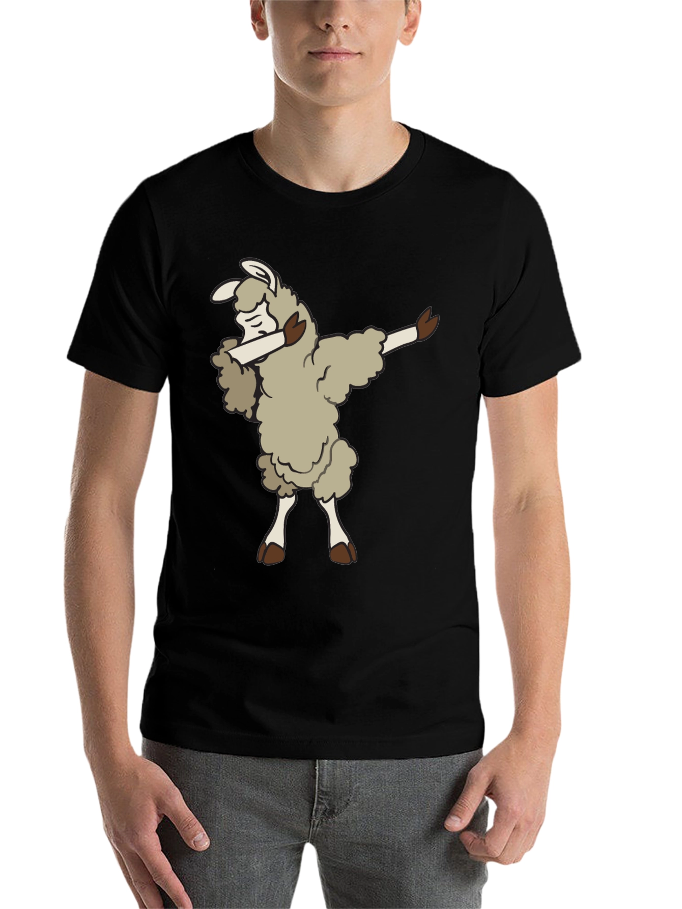 Black Dabbing Llama T-Shirt - Fun & Unique Design view 7