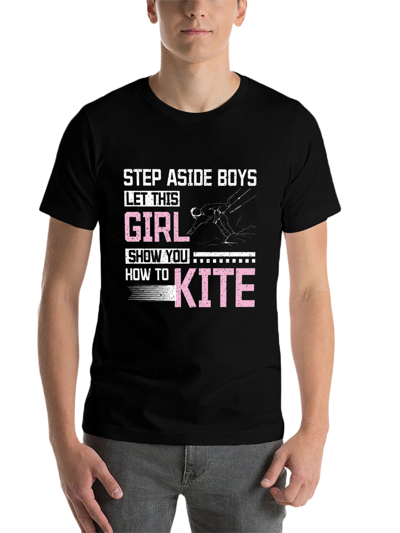 Black Girl Kiteboarding Graphic T-Shirt view 7