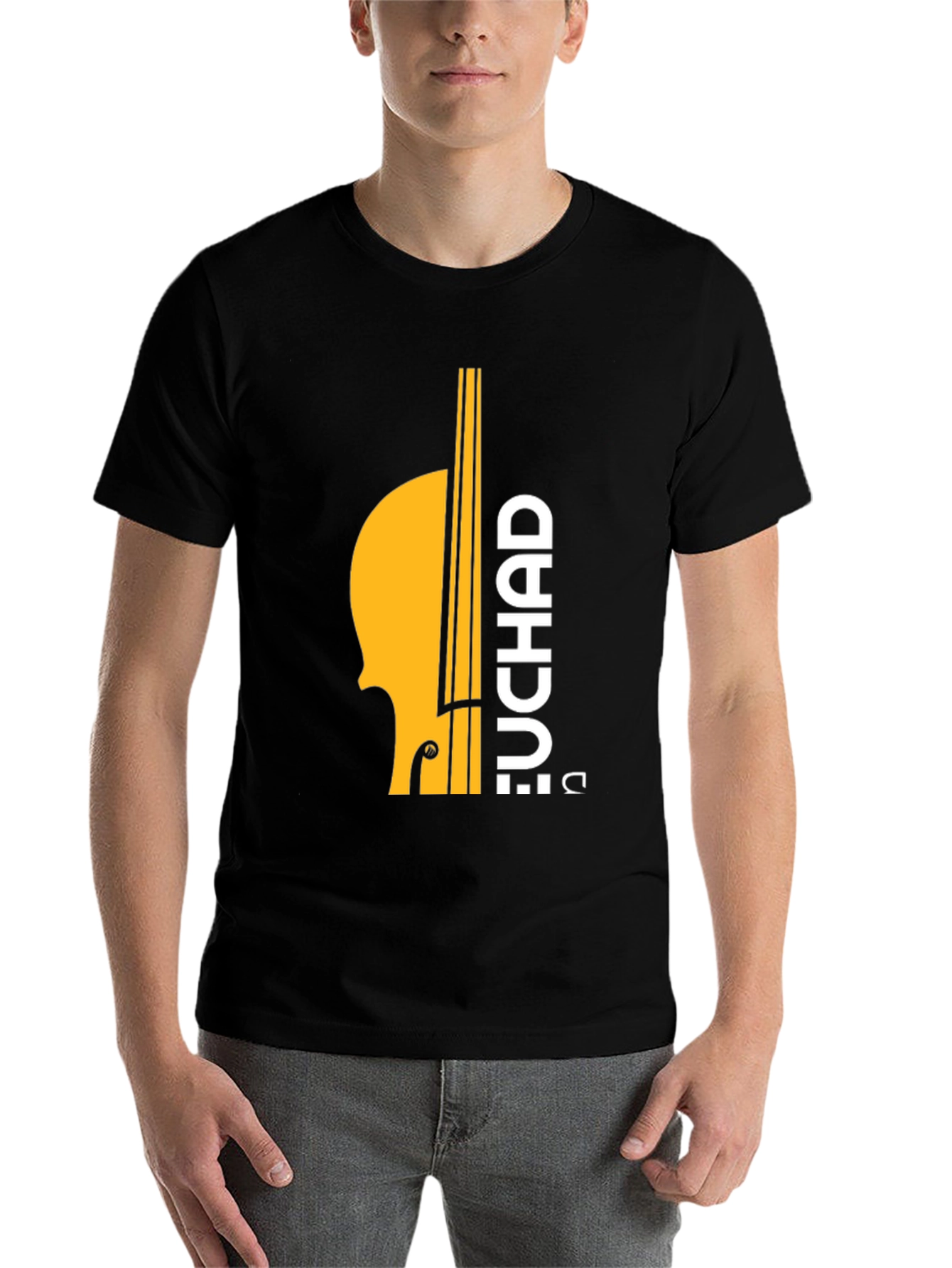 Black Chad Bass Player T-Shirt - Musical Graphic Tee view 7