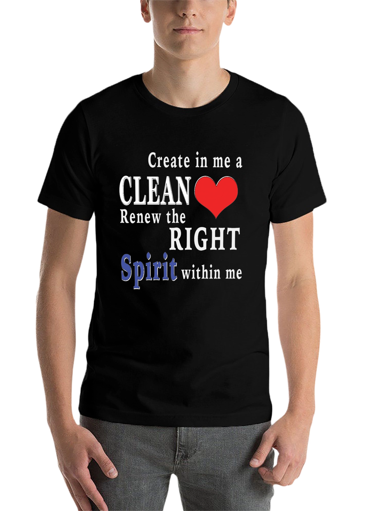 Black Clean Heart T-Shirt - Christian Inspired Design view 7