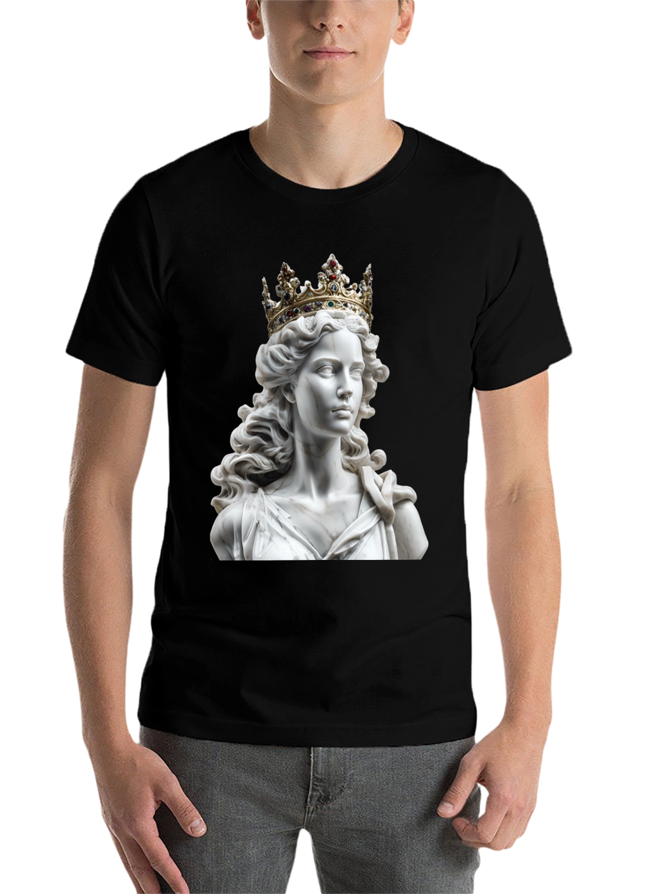 Black Statue Queen Graphic Tee - Regal Style view 7