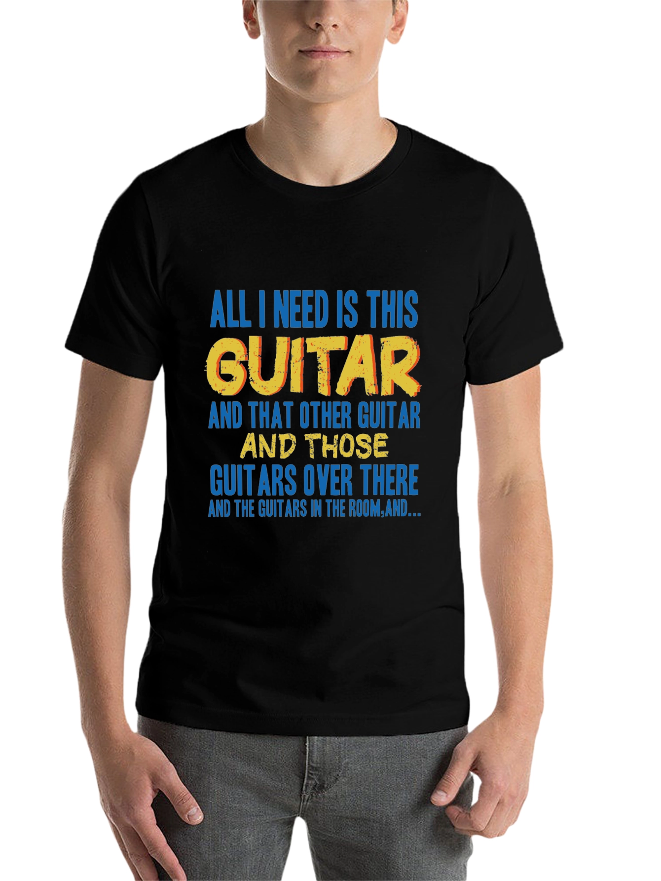 Black Guitar Lover T-Shirt view 7