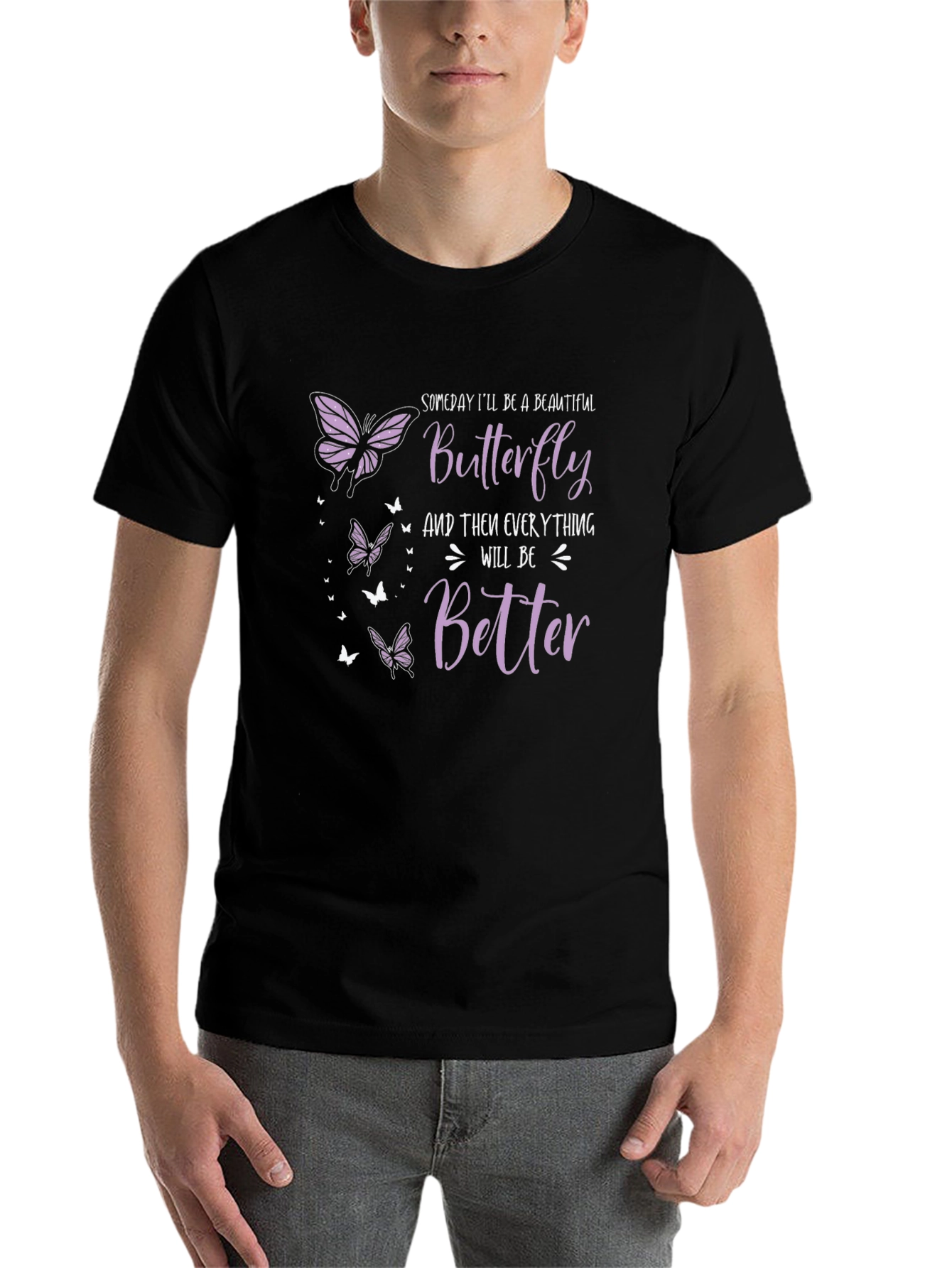 Black Butterfly T-Shirt: Someday I'll Be A Beautiful Butterfly view 7